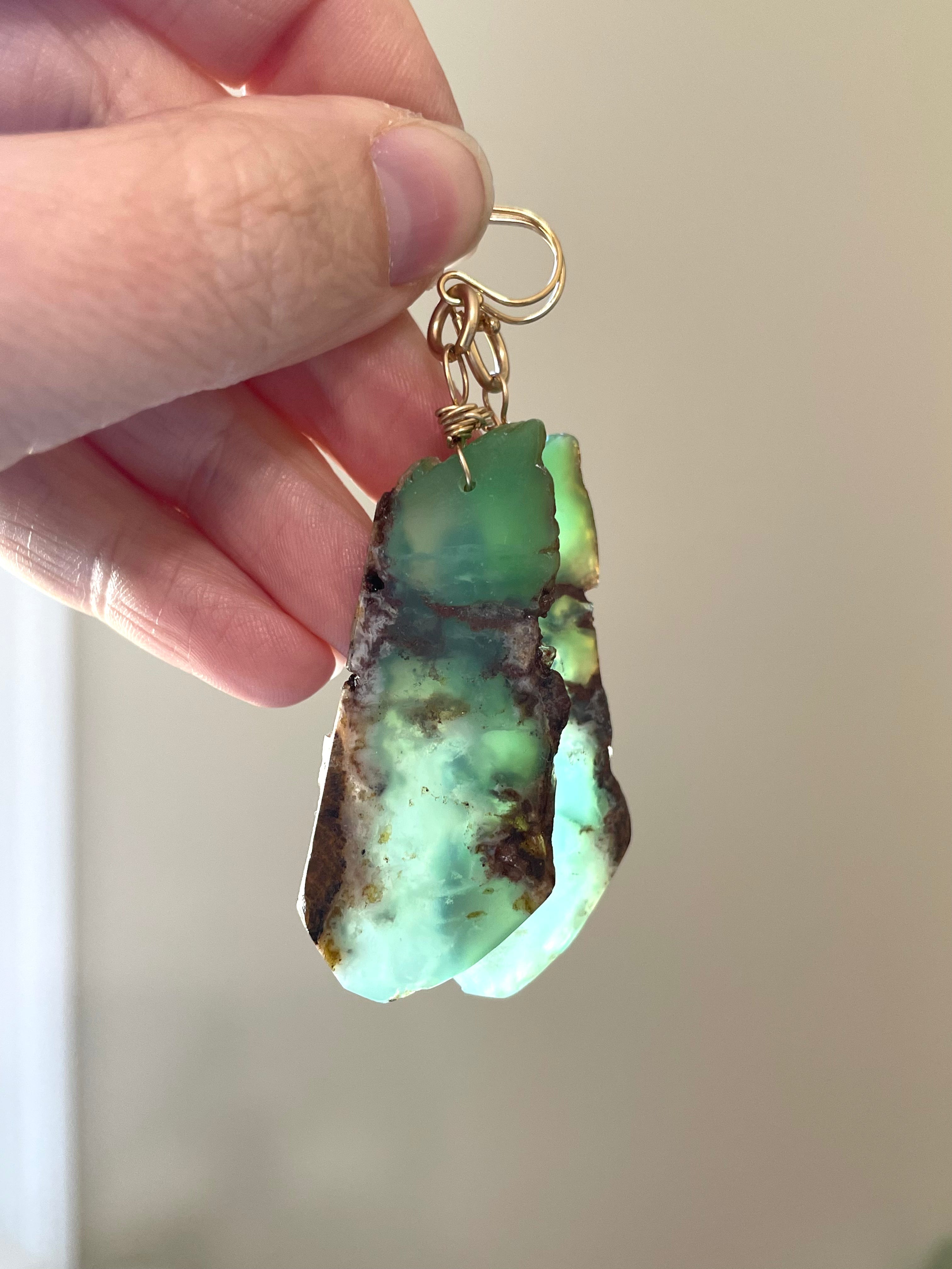 Chrysoprase Statement Earrings - 14K Gold Filled Dangle Earrings for Women | Elegant Jewelry Gift for Birthday, Anniversary & Special Occasions
