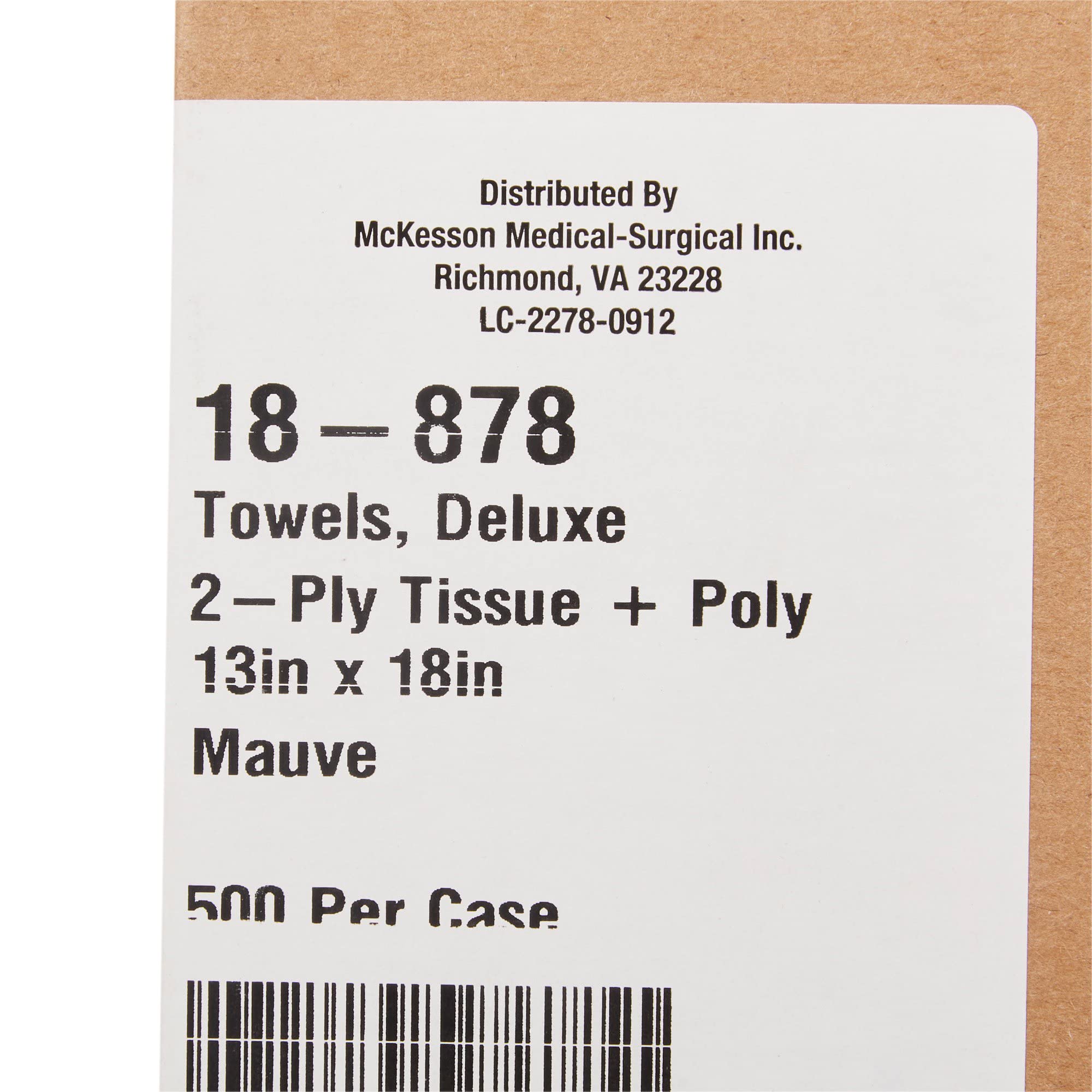 McKesson Disposable Dental Bibs Towels [500 Pack] - 13x18 Inch 2-Ply Waffle Embossed Poly Back Tissue for Tattoo, Nail Salon & Medical Use - Soft Mauve Color for Hygienic Patient Care