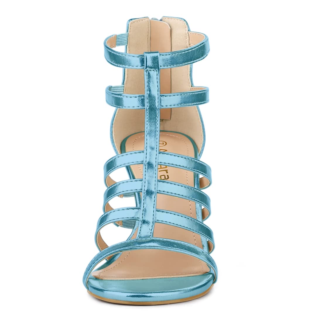 Allegra K Women's Strappy Gladiator Sandals with Chunky Heels - Fashionable Cage Design for Summer Outfits, Parties & Date Nights