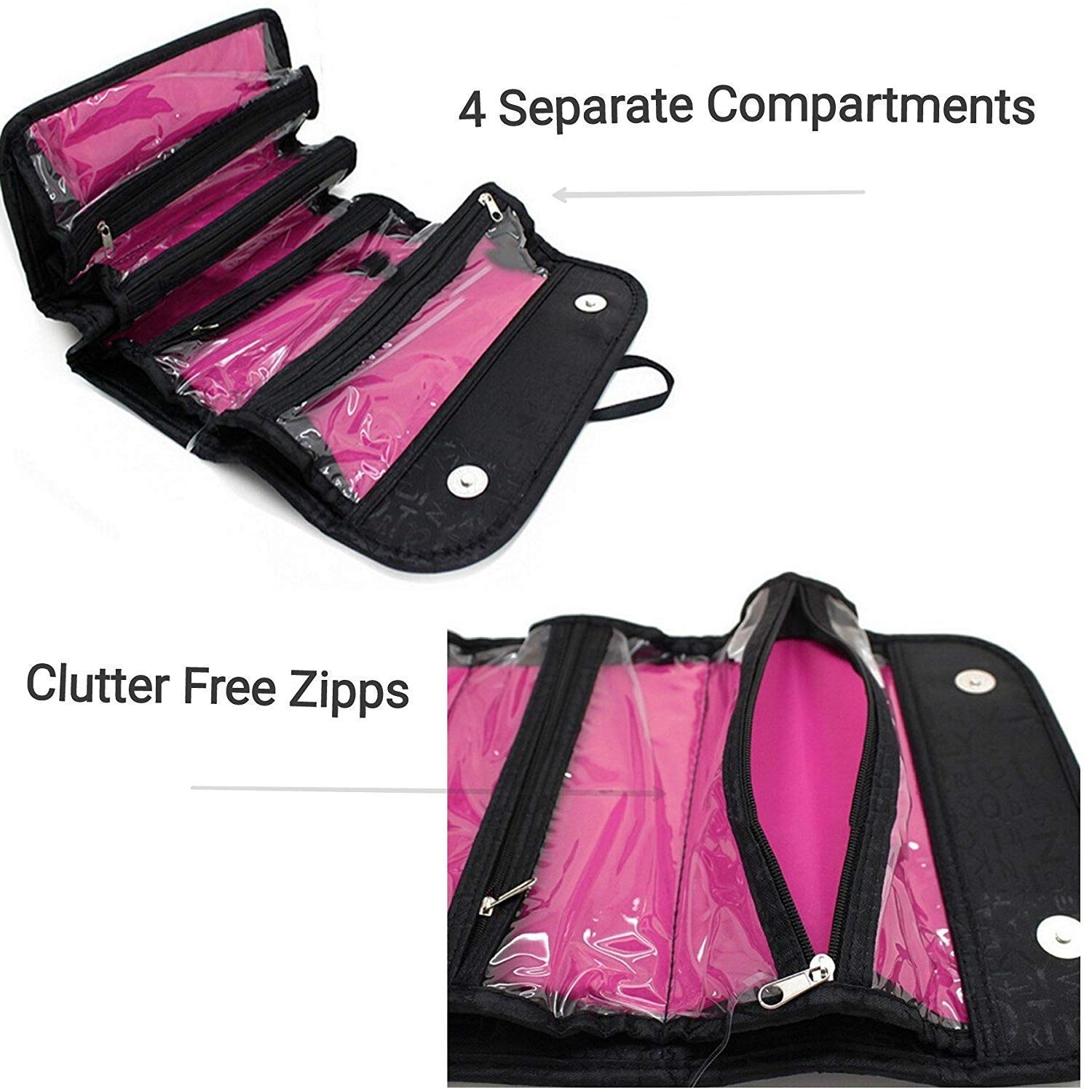 Cyrox Multi-Functional Travel Toiletry Bag - Waterproof Cosmetic & Makeup Organizer with Jewelry Storage - Foldable Bathroom Storage Bag for Women & Men - Perfect for Travel, Gym, and Home Use