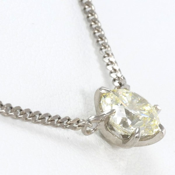 18K White Gold Necklace with Yellow Diamond Pendant - Elegant Women's Jewelry for Weddings, Anniversaries & Special Occasions