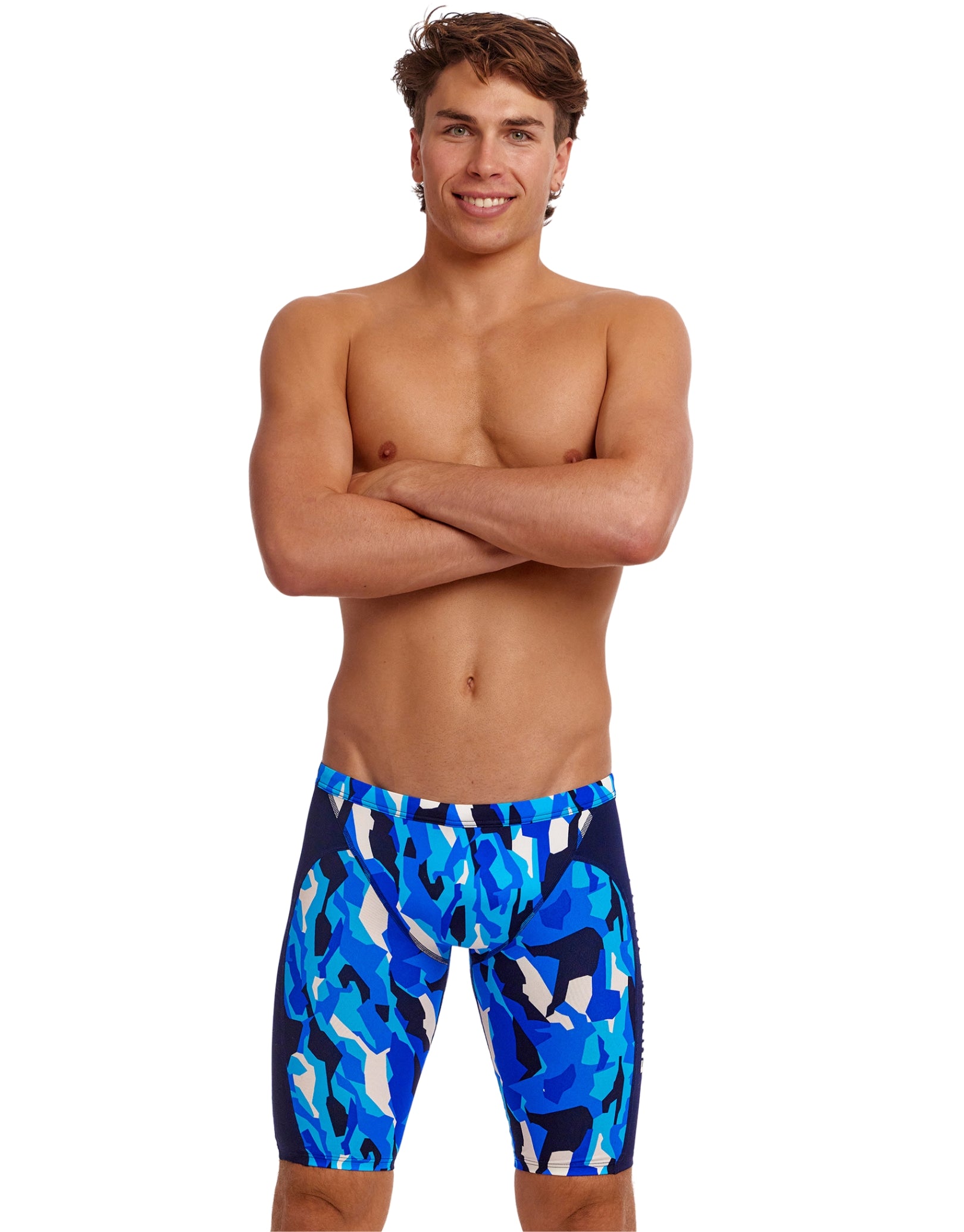 Chaz Michael Men's Swim Training Jammers - High Performance Competitive Swimwear for Lap Swimming & Water Sports - Blue