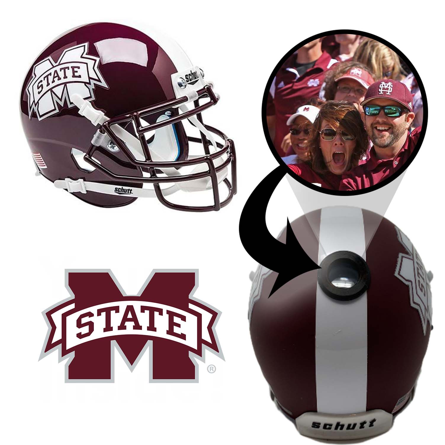 MSU Bulldogs College Football Collectible Mini Helmet - Authentic Replica with Display Stand - FANZ Collectibles - Perfect for Game Room Decor, Sports Memorabilia Collection, and Fan Gifts