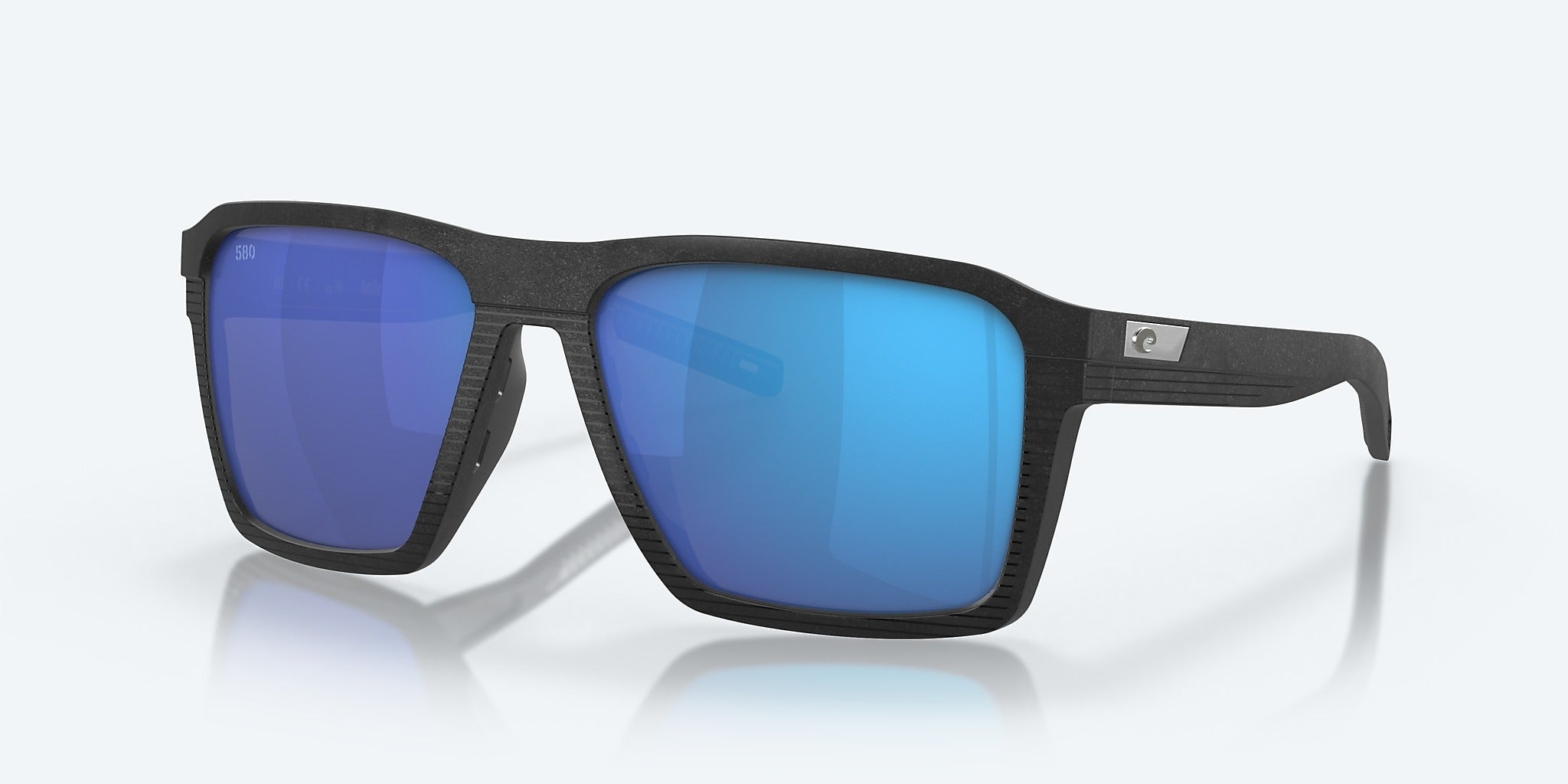 Antille Net Black Frame Sunglasses with Blue Mirror Lens - 580G UV Protection for Men & Women - Perfect for Outdoor Sports, Driving, and Beach Activities