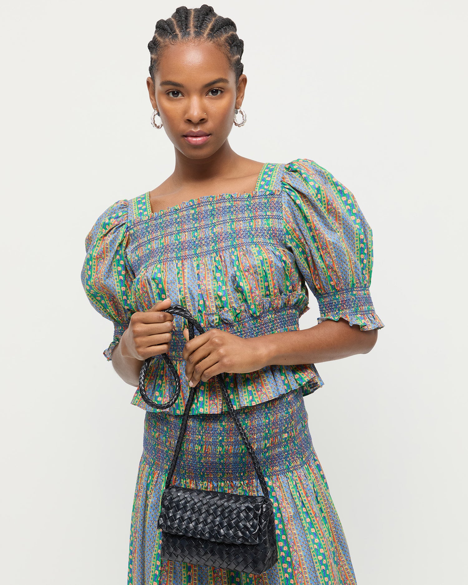 Vinnie Black Leather Woven Crossbody Bag for Women - Stylish Shoulder Purse with Adjustable Strap, Perfect for Travel, Shopping & Everyday Use