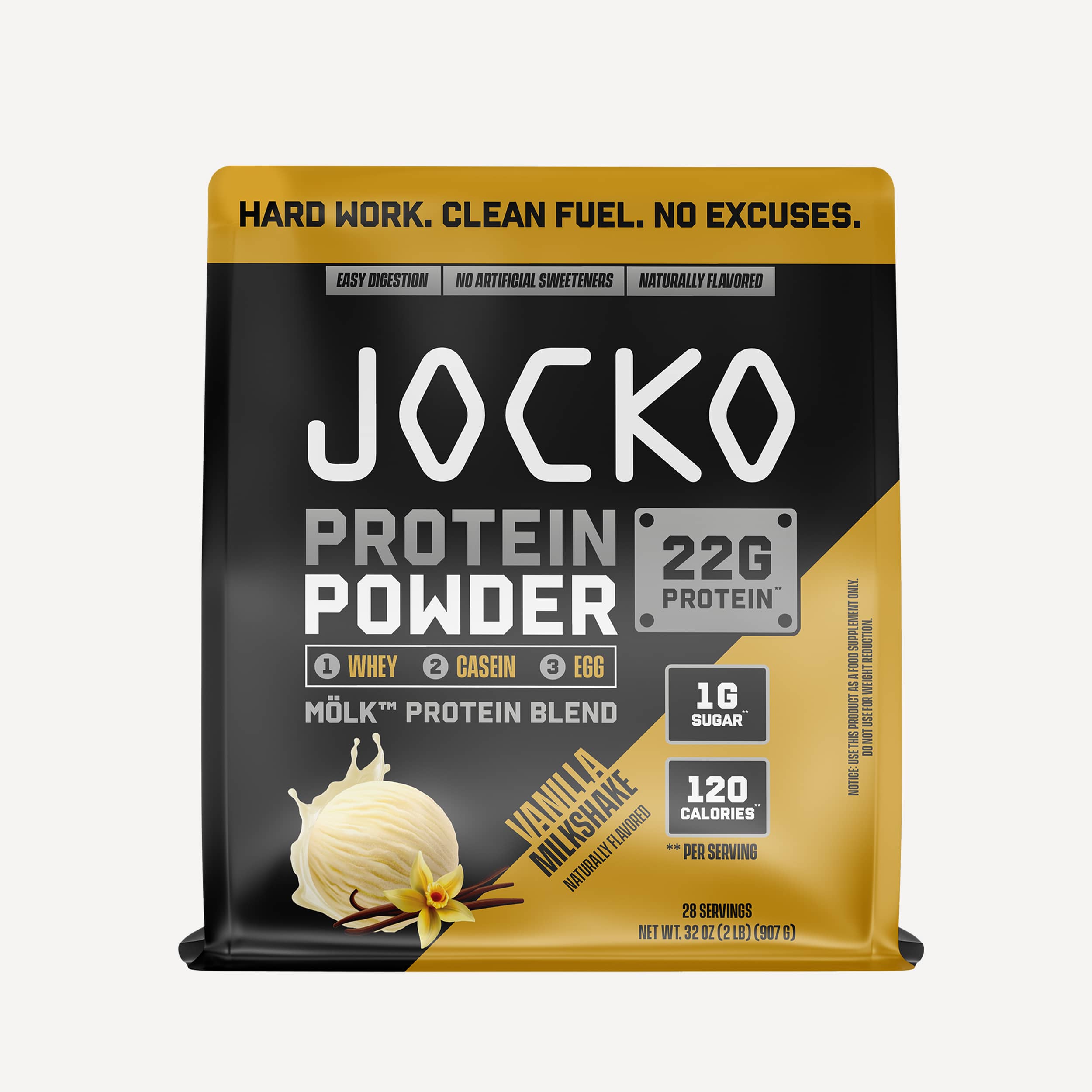 JOCKO MÖLK Premium Whey Protein Powder - 25g Protein per Serving, Low Sugar, Keto Friendly - Perfect for Post-Workout Recovery, Muscle Building & Healthy Lifestyle