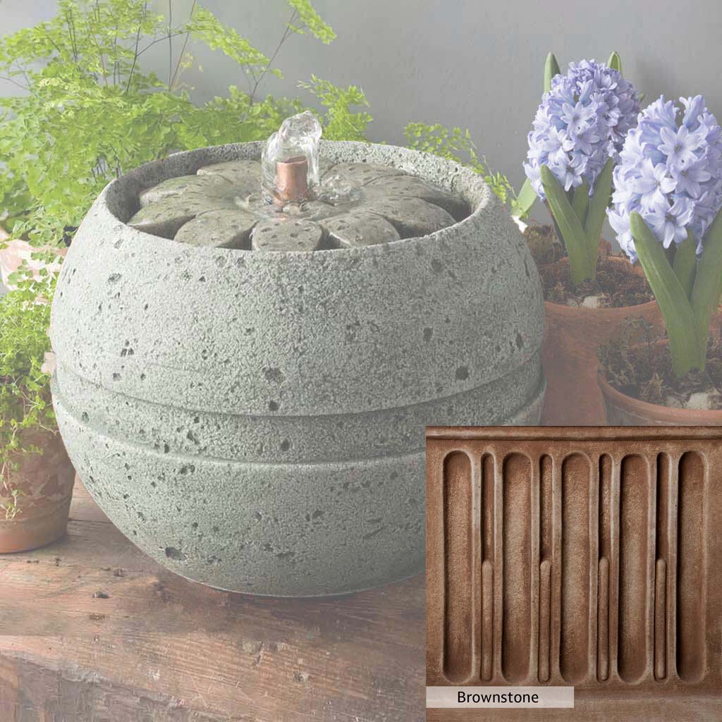 Campania International M Series Rosette Fountain - Elegant Outdoor Garden Water Feature for Patio, Yard, and Landscape Decor