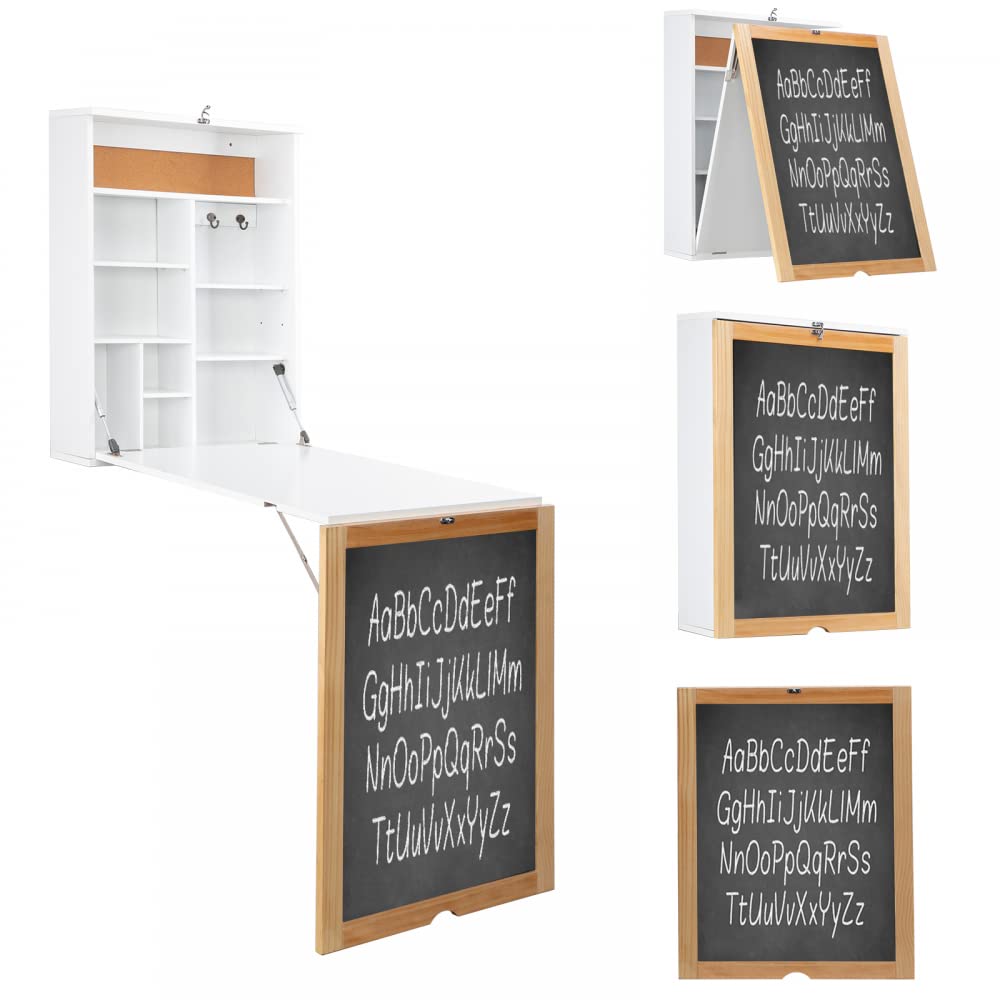 MengK FCH MDF Computer Desk with Triamine Semi-Suspension - White Home Office Desk for Work, Study & Gaming - Ergonomic Writing Table for Small Spaces