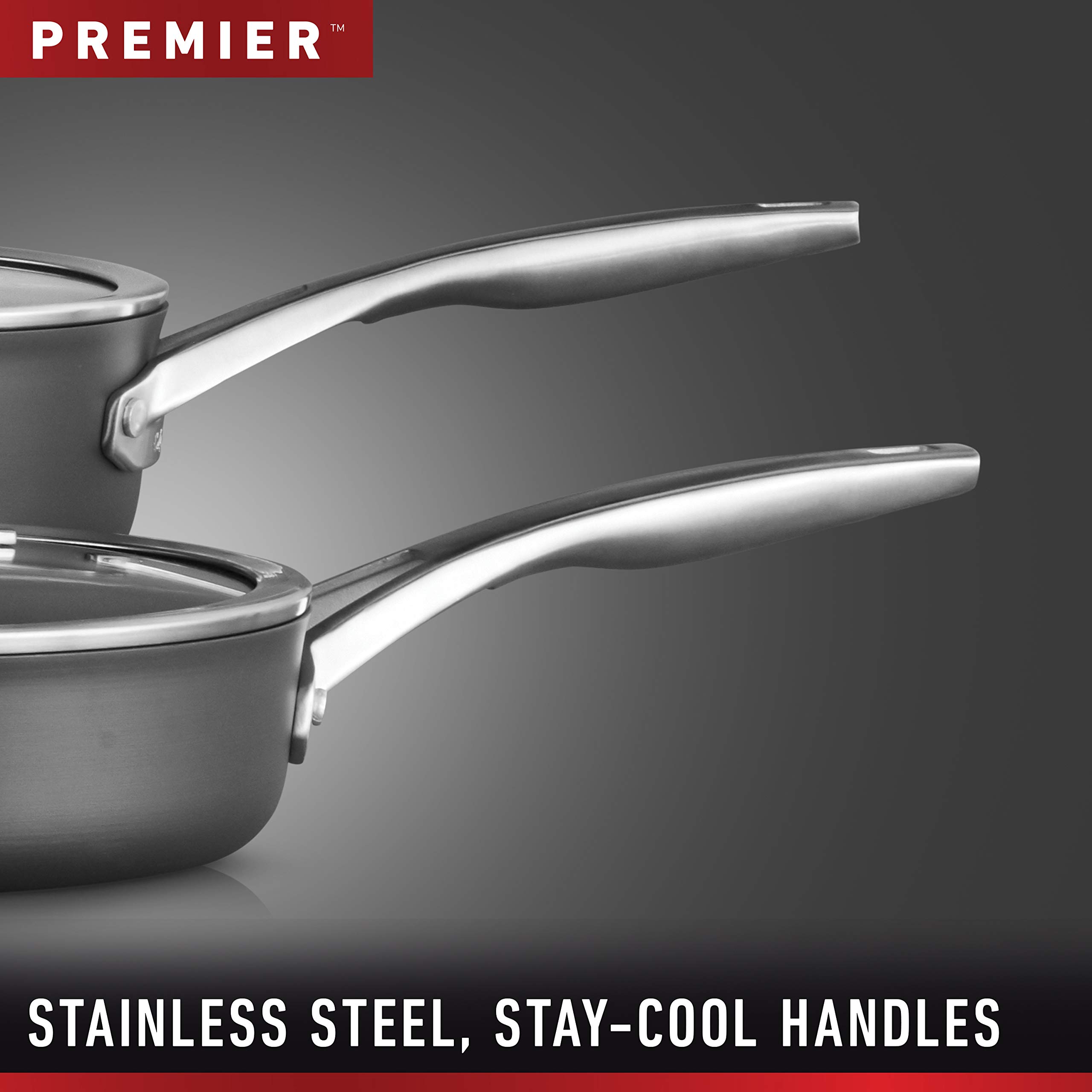 Calphalon 11-Piece Nonstick Cookware Set - Pots and Pans with Stay-Cool Handles, Dishwasher & Metal Utensil Safe, Black - Perfect for Home Cooking, Meal Prep & Professional Chefs