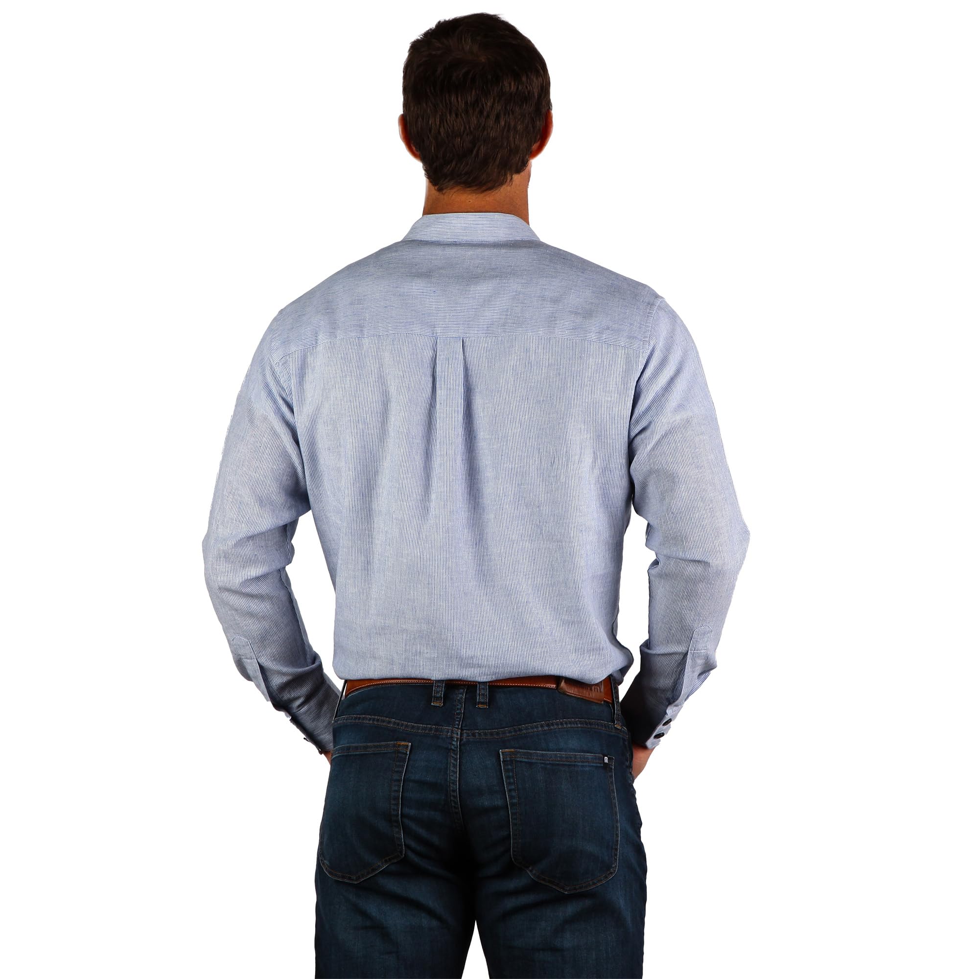 Traditional Irish Grandfather Collarless Shirt | Men's Linen Cotton Lightweight Long Sleeve Dress Shirt | Perfect for St. Patrick's Day, Irish Weddings & Casual Wear