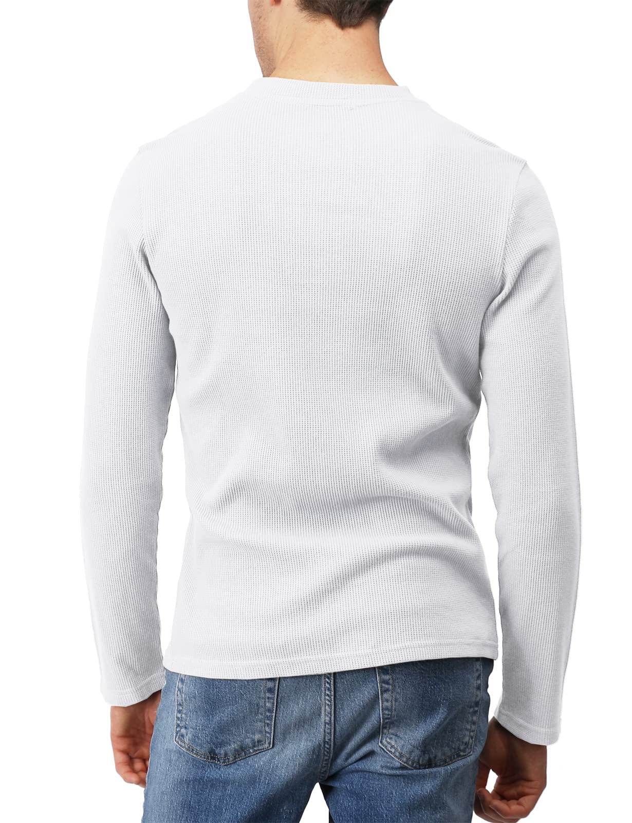 H2H Men's Casual Slim Fit Henley Cotton Shirts Long Sleeve Lightweight Waffle Fabric - Comfortable Everyday Wear for Work, Dating & Outdoor Activities
