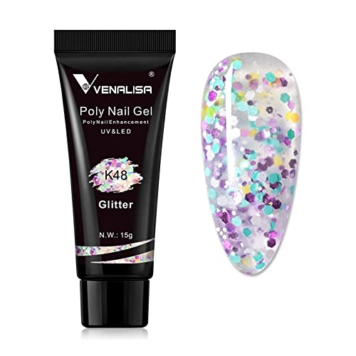 Venalisa Poly Builder Gel - 15g Professional Nail Extension Gel for Strong & Natural-Looking Acrylic Nails (K48) | Perfect for Salon, DIY Manicures & Nail Art Designs