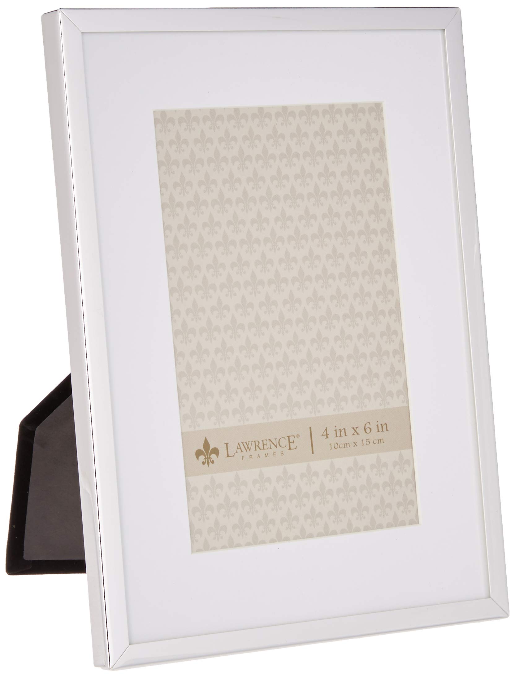 Lawrence Frames Silver Plated Matted 4x6 Picture Frame - Elegant Photo Display for Home, Office & Gift Giving