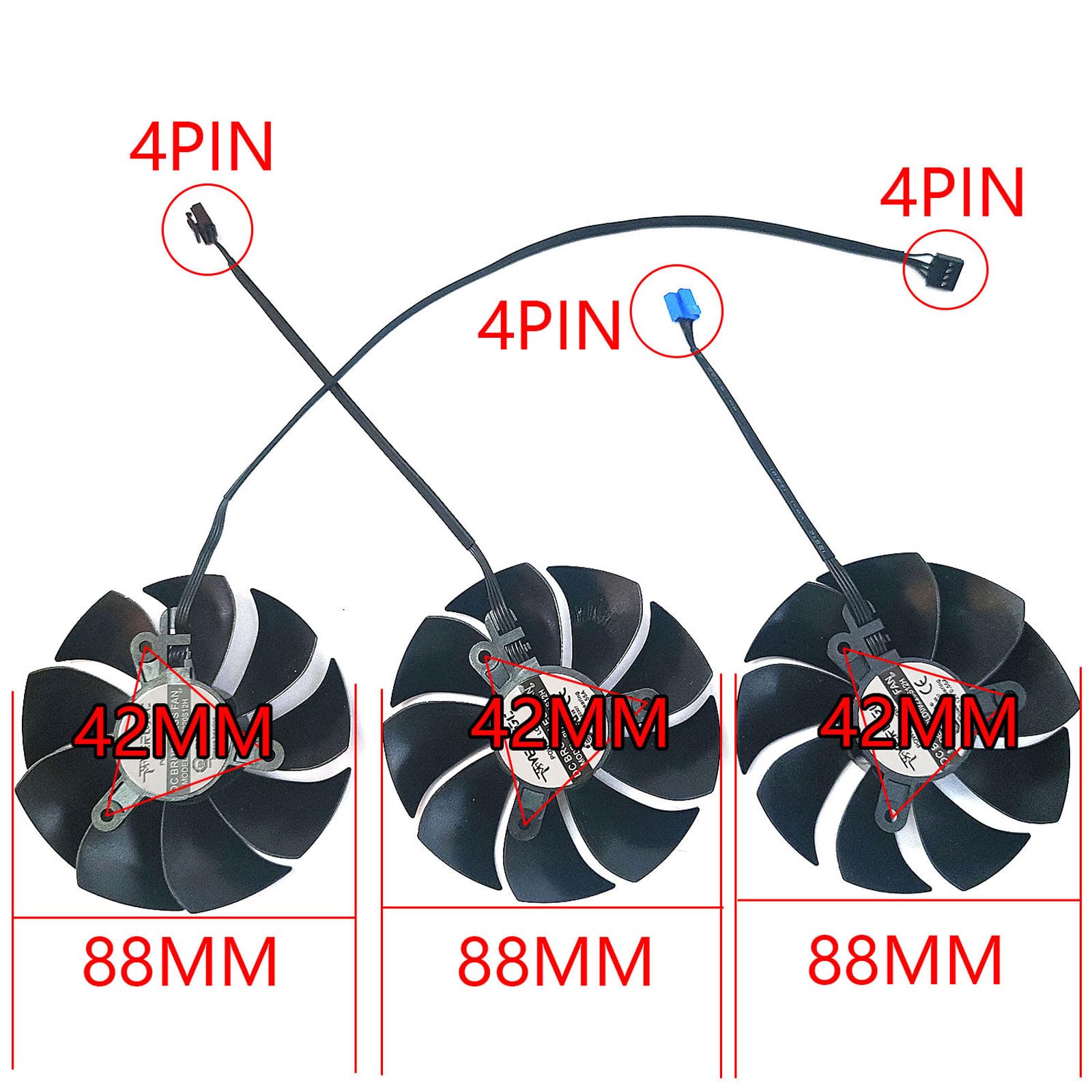 EVGA GeForce RTX 3070 3080 3090 FTW3 Graphics Card Fan Replacement - 87mm PLD09220S12H Cooling Fan for RTX 3080 TI & RTX3070 (Black A-Fan) - Perfect for Gaming PC Upgrades & GPU Maintenance