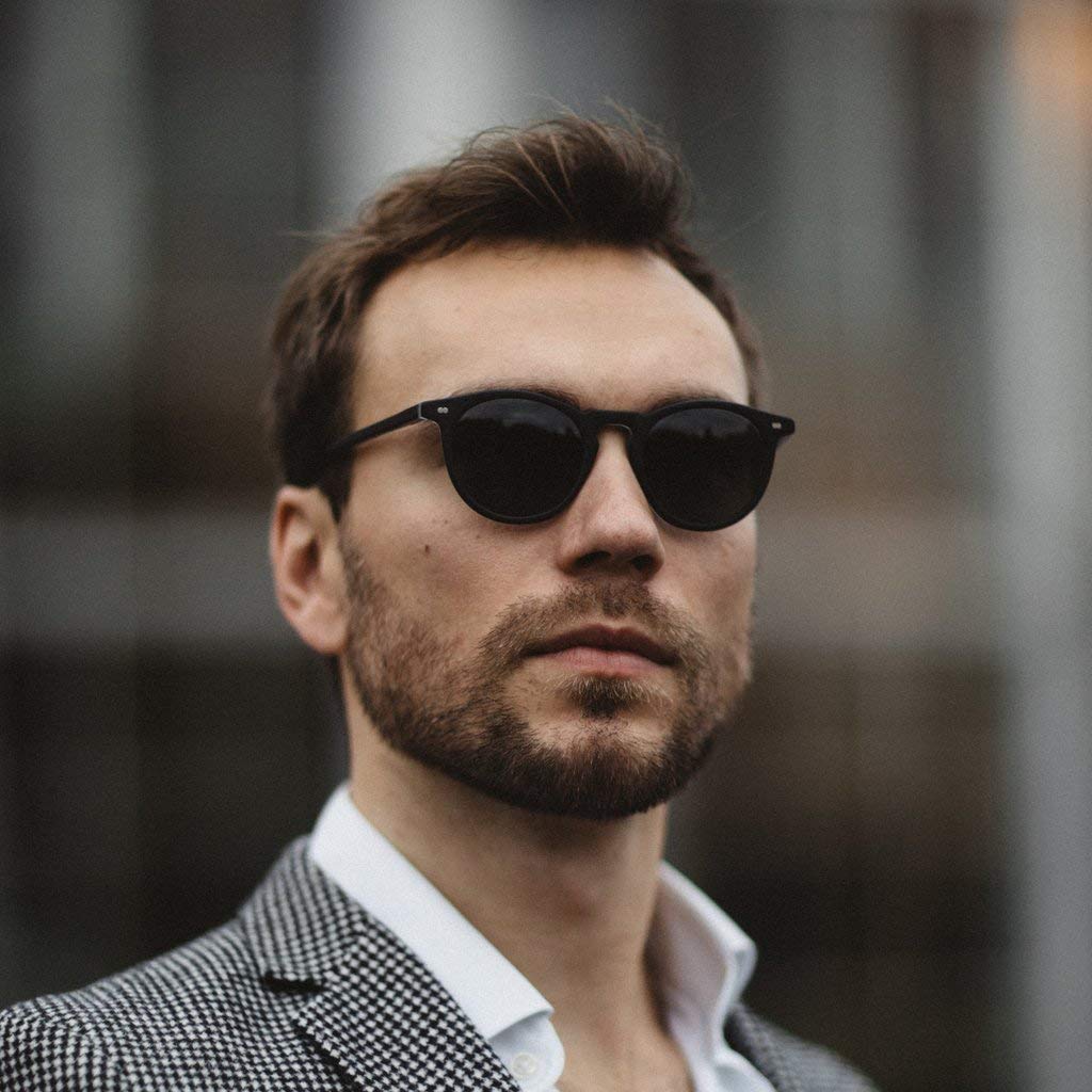 Christopher Cloos Paloma Coal Round Polarized Sunglasses for Men & Women – UV Protection, Trendy Unisex Shades with Case – Perfect for Driving, Beach & Outdoor Activities