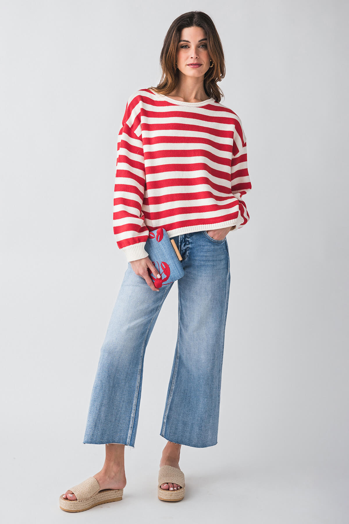 Buttermelon Striped Sweater for Women - Soft Cotton Knit Pullover - Casual Fall & Winter Fashion - Perfect for Office, Dates and Weekend Outings