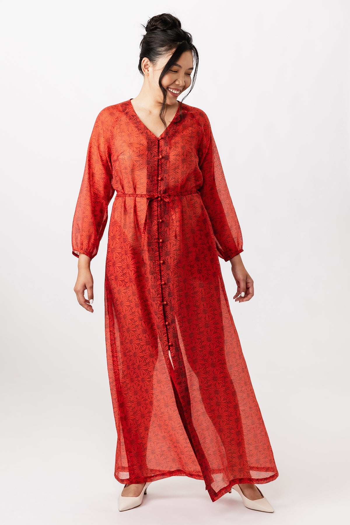 Maite Raglan Sleeve Tunic Dress - Women's Casual Long Sleeve Blouse for Work, Office & Everyday Wear | Flowy Comfort Fit Top