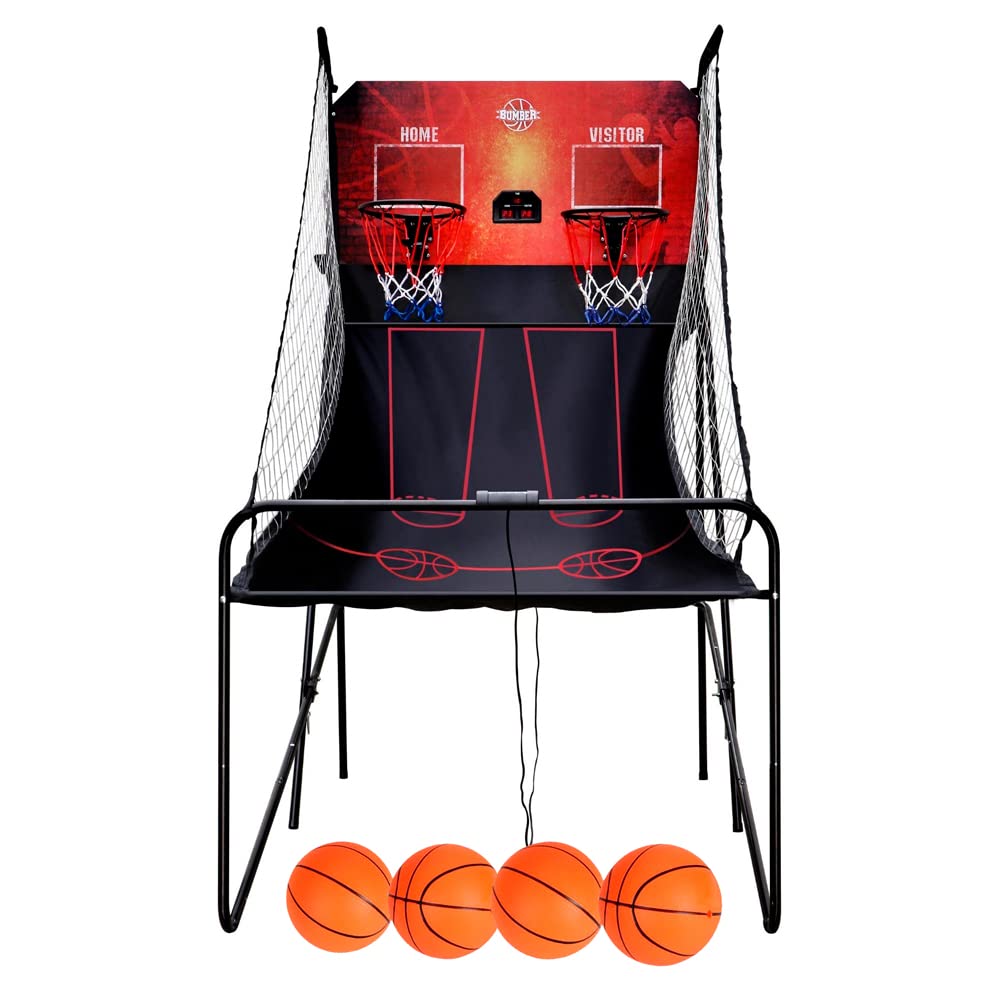 BUMBER Multi-Player Basketball Arcade Game - Double Shot Hoop with Digital Score Counter & 8 Fun Modes | Perfect for Family Game Nights, Parties & Indoor Sports Fun