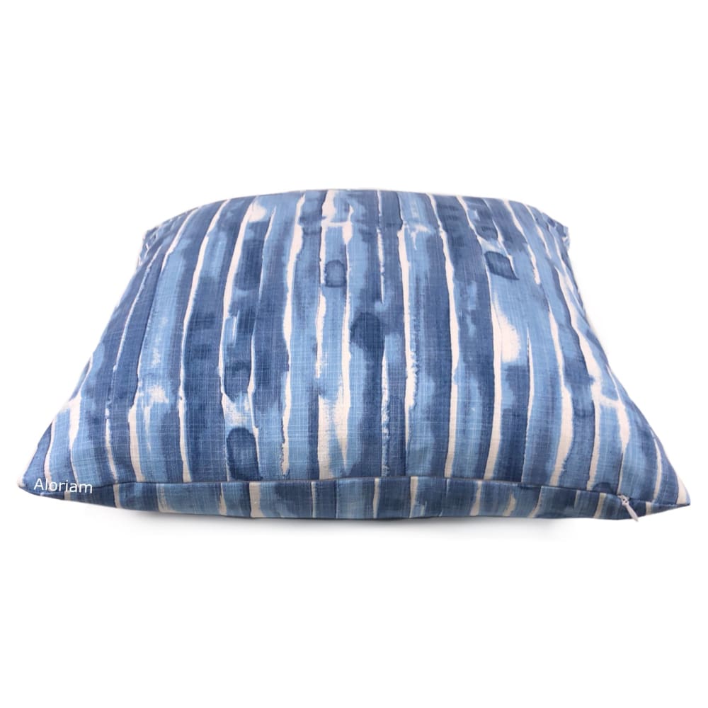 Balin White and Blue Striped Pillow Cover - Soft Brushed Cotton Decorative Throw Pillow Case for Sofa, Bed, Couch - Home Decor Accent (18x18 Inches)