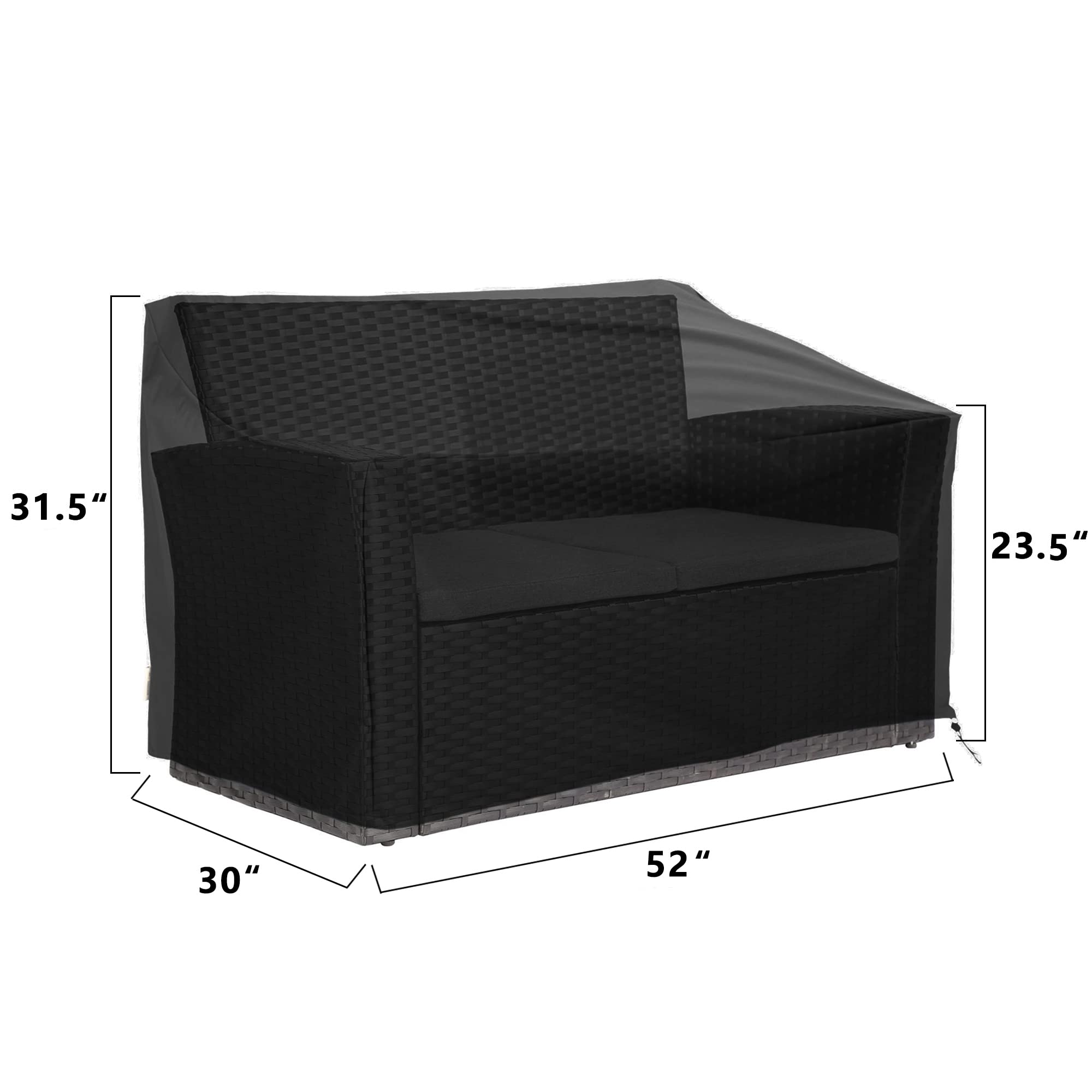 **Waterproof Outdoor Furniture Covers for 4-Piece Patio Conversation Set - Heavy-Duty Black Patio Furniture Protector for Rain, Sun & Snow - Perfect for Backyard, Deck, or Garden Use**