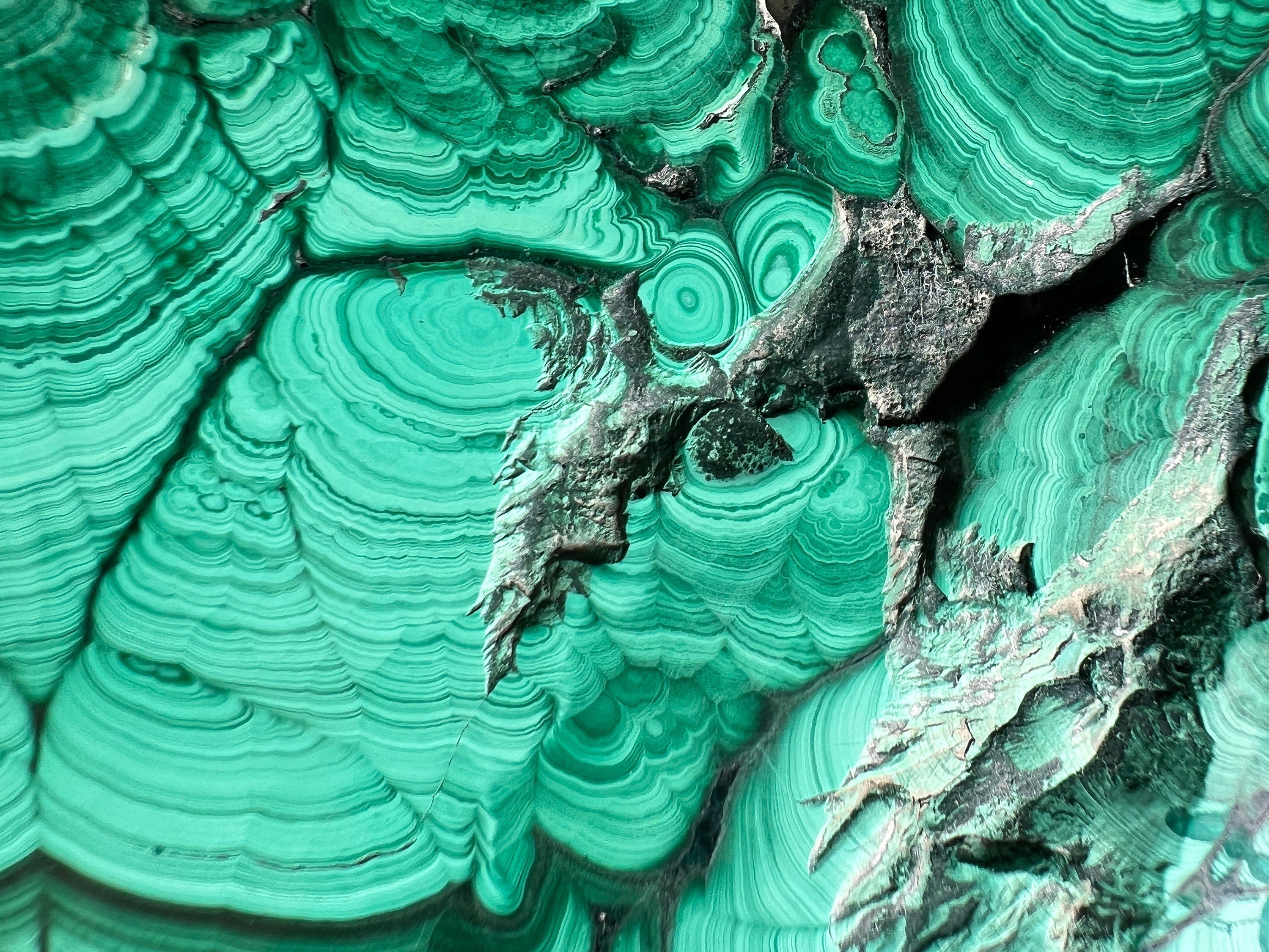 Premium MALACHITE Crystal Slab - Natural Green Malachite Stone for Jewelry Making, Unique Spiritual Gift & Home Decor (50429) | Healing Crystal Display, Meditation Space Decor, Energy Stone Collection