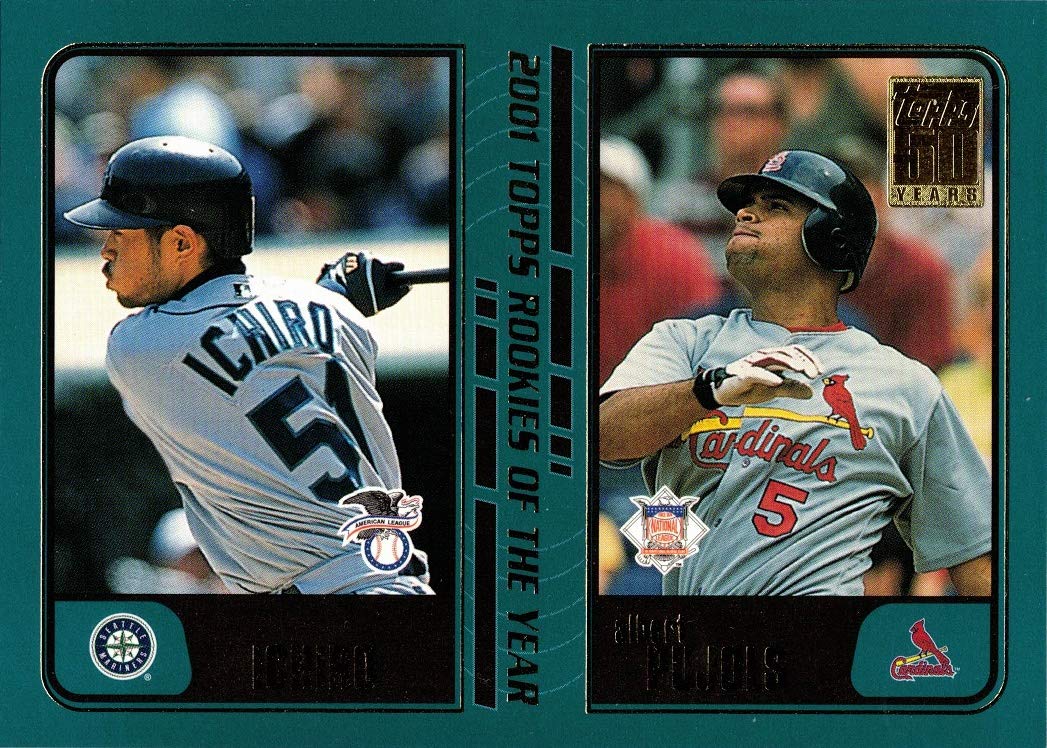 2001 Topps Traded Baseball Card #T99 Ichiro Suzuki & Albert Pujols Rookie of the Year - Rare Collectible for Baseball Fans & Sports Memorabilia Enthusiasts (Perfect for Display, Investment & Gift Giving)