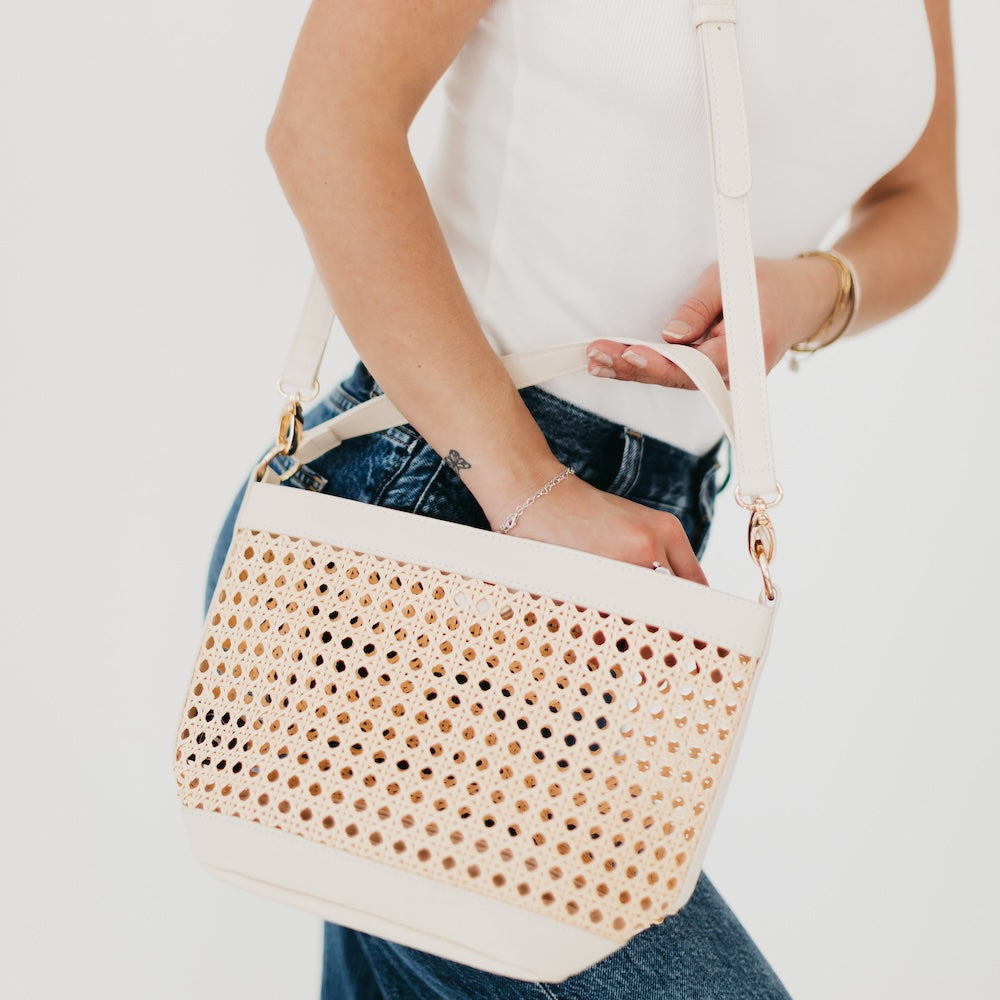 Bryce Woven Bucket Bag for Women - Stylish & Spacious Handbag for Everyday Use, Travel, and Beach Outings