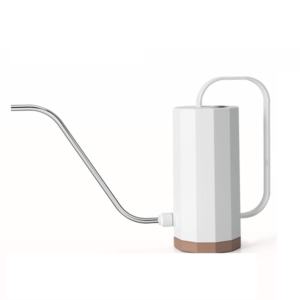 1.2L Long Spout Watering Can for Plants - Plastic Garden Watering Pot with Handle - Indoor & Outdoor Flower Plant Irrigation - Perfect for Potted Plants, Home Garden, and Greenhouse (White)