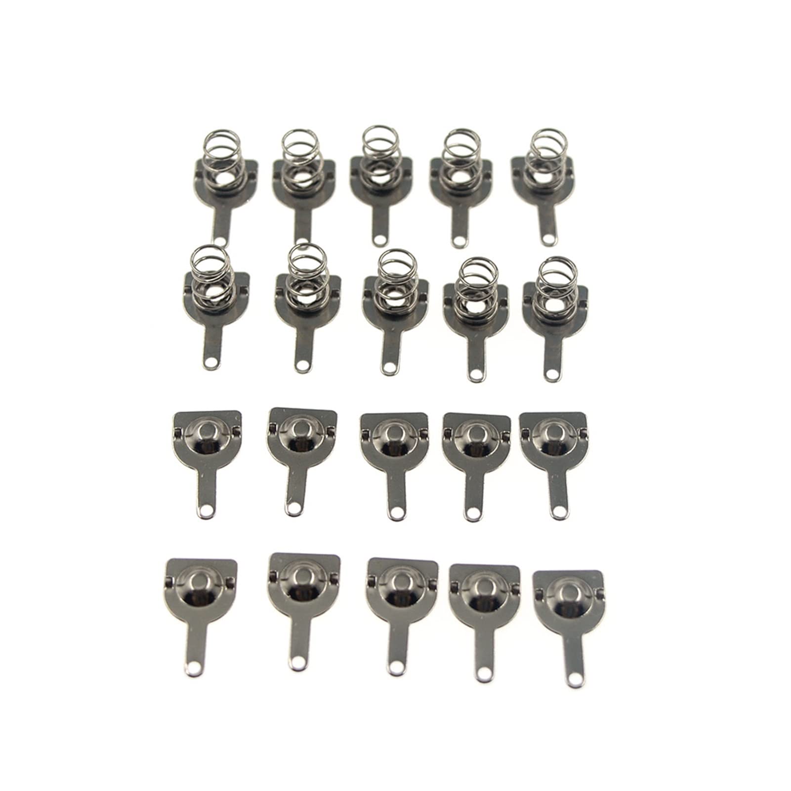 10-Pack 9x9mm Silver Metal Battery Spring Contact Plates for AA/AAA Cases - Durable Replacement Parts for DIY Electronics & Battery Organizers