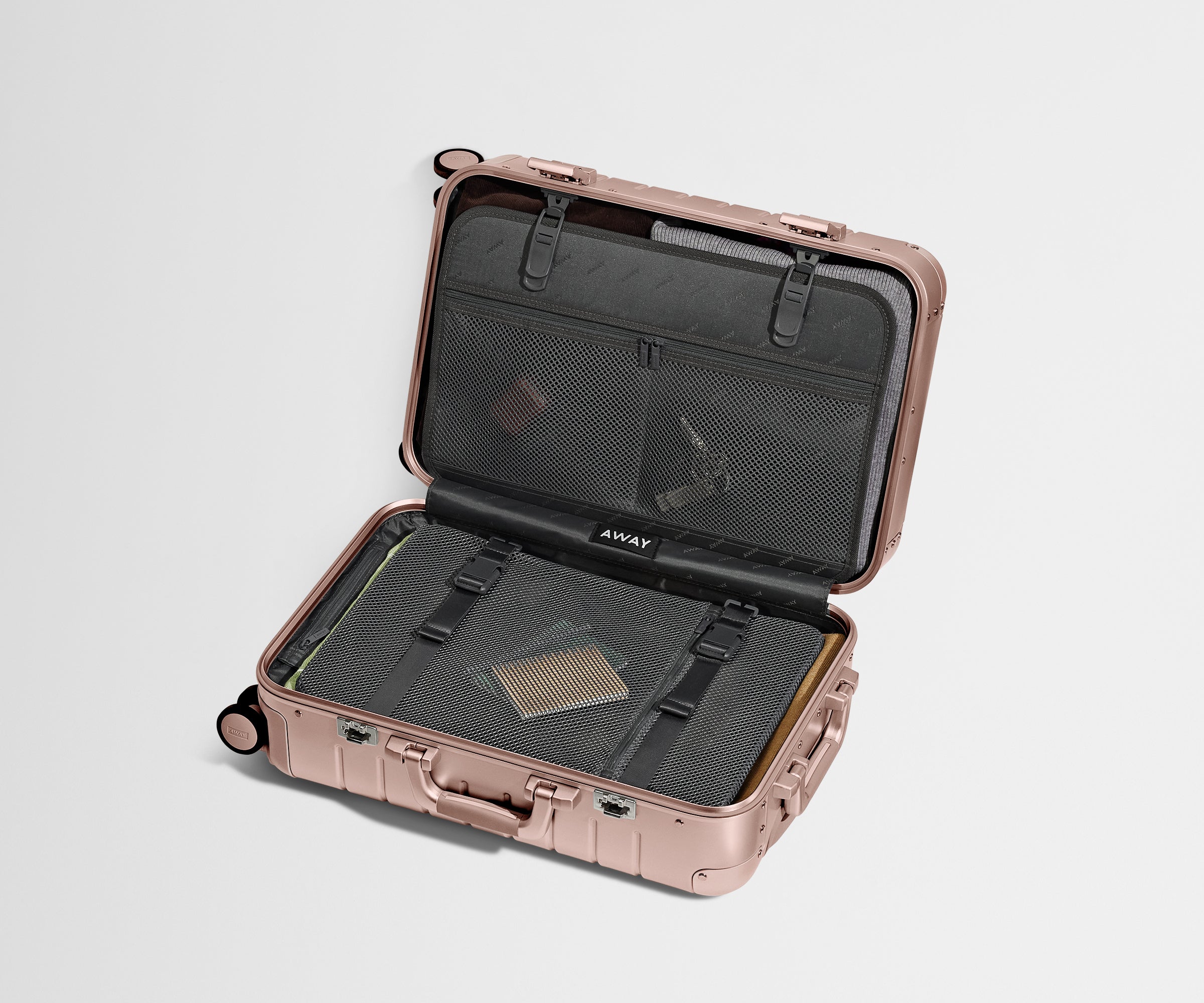 Premium Rose Gold Aluminum Carry-On Luggage - Lightweight & Durable Suitcase for Business Travel & Weekend Getaways