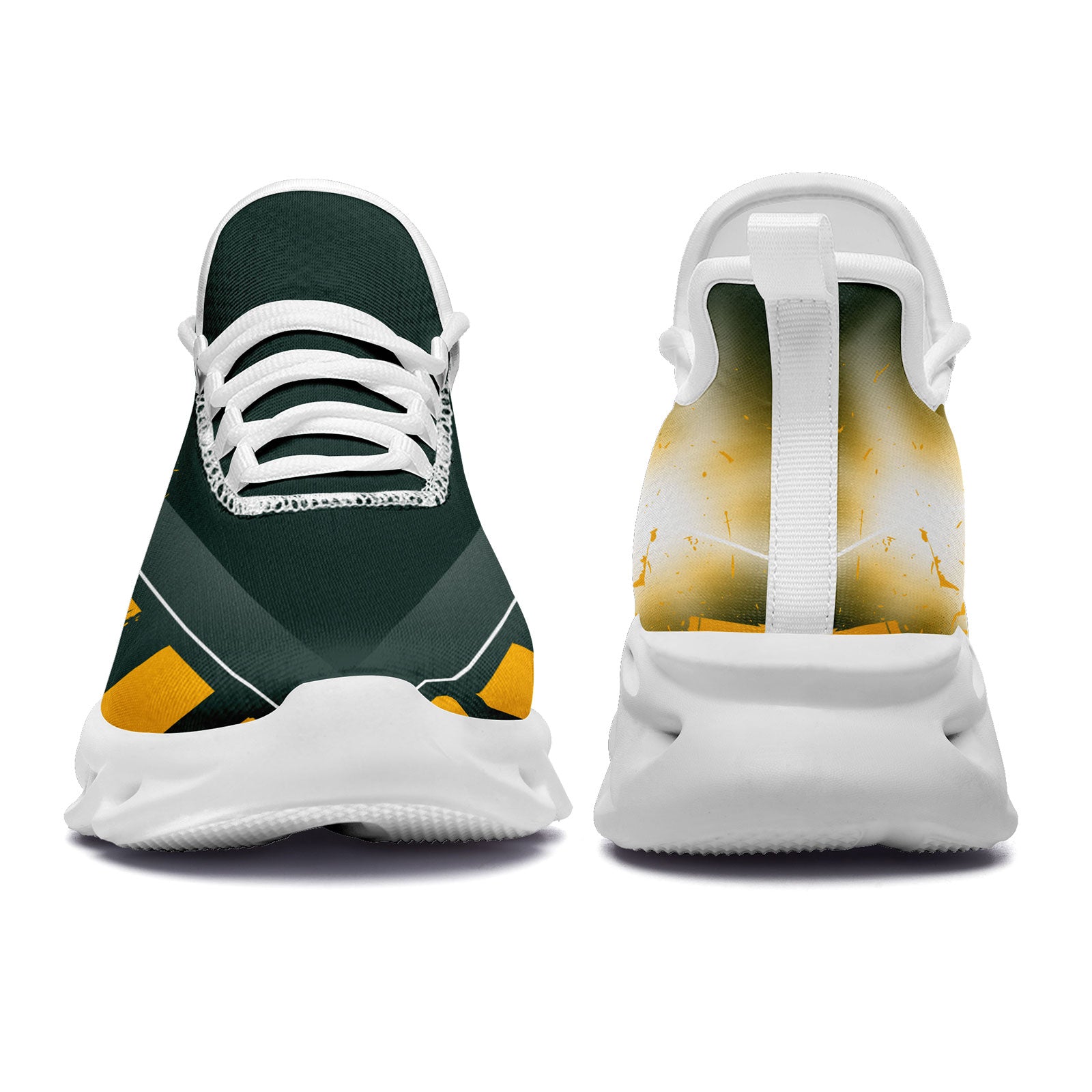 Custom Green & Yellow Green Bay Packers MaxSoul Sneakers - Personalized Basketball Shoes FN003 D020260 Size 13 for Men - Perfect for Game Day & Fan Gear Collection