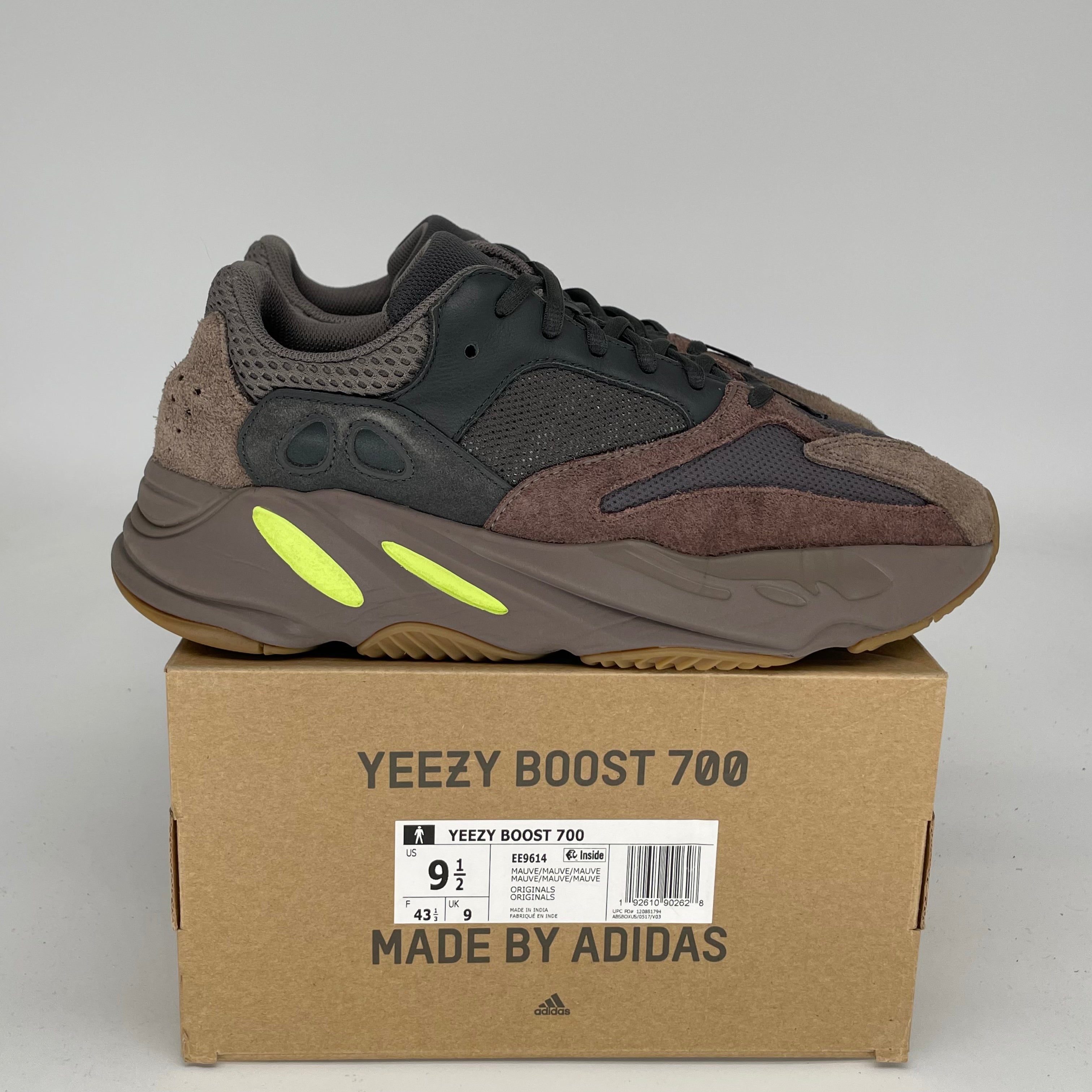 Adidas Yeezy 700 Mauve Sneakers - Men's Size 9.5 (EE9614) | Boost Cushioning & Retro Style for Running, Walking & Streetwear Fashion