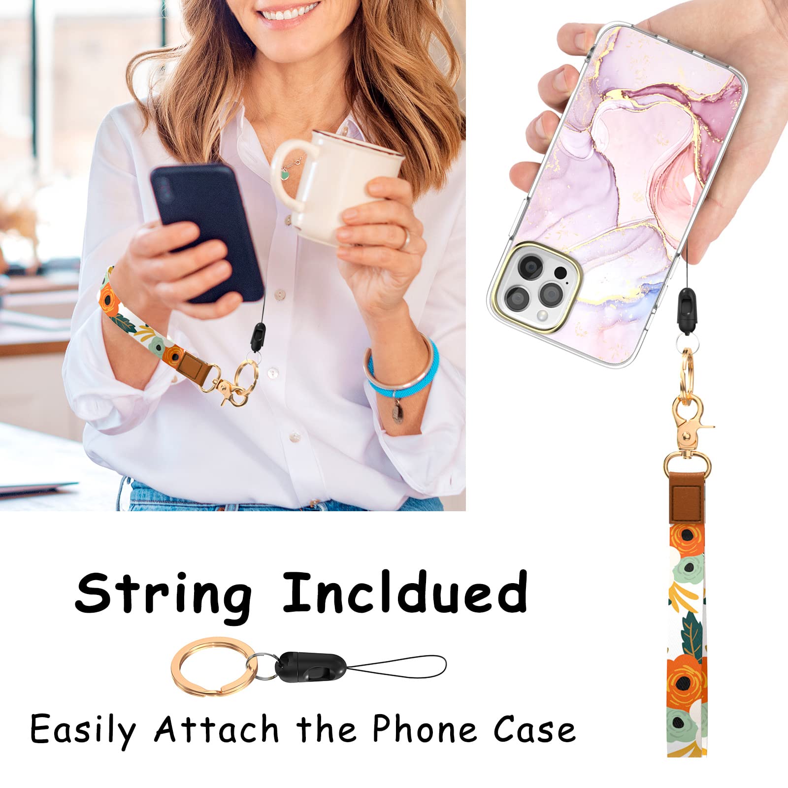 Stylish Wrist Lanyard Keychain for Women & Men - Secure Holder for Car Keys, ID Badges, Cards, Wallet & Phone (Perfect for Work, Travel & Outdoor Activities)