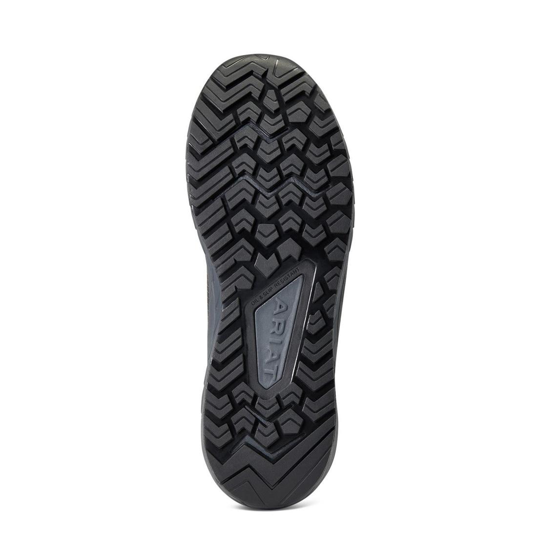 Outpace Composite Toe Work Shoes for Men - Lightweight Safety Boots with Slip Resistant & Electrical Hazard Protection - Perfect for Construction, Warehouse & Industrial Work (Black)