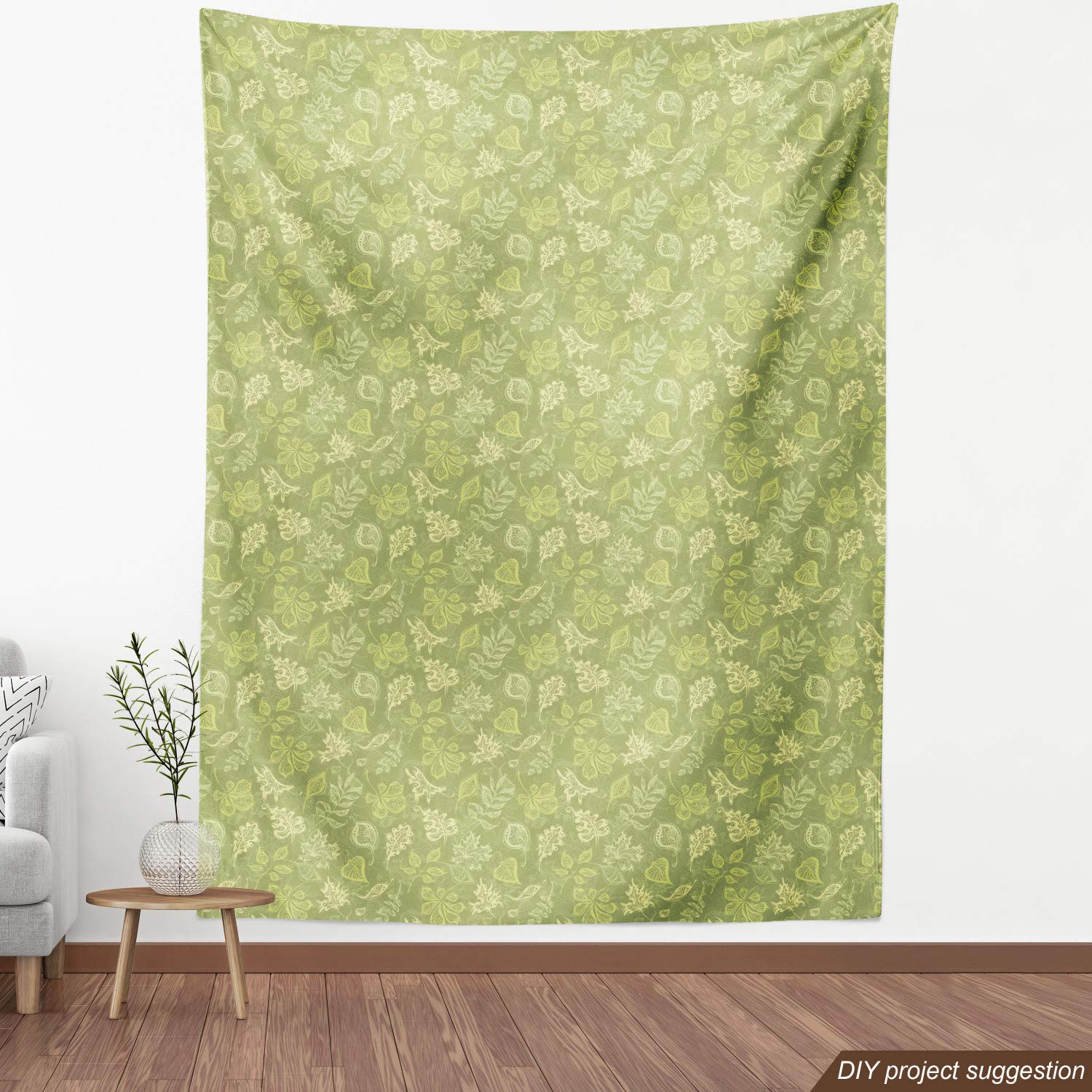 Ambesonne Green Olive Leaf Fabric by The Yard - 10 Yards of Decorative Upholstery Material for Sofas, Curtains & Home Decor | Eco-Friendly Plant Pattern Textile for Living Room, Bedroom & DIY Crafts