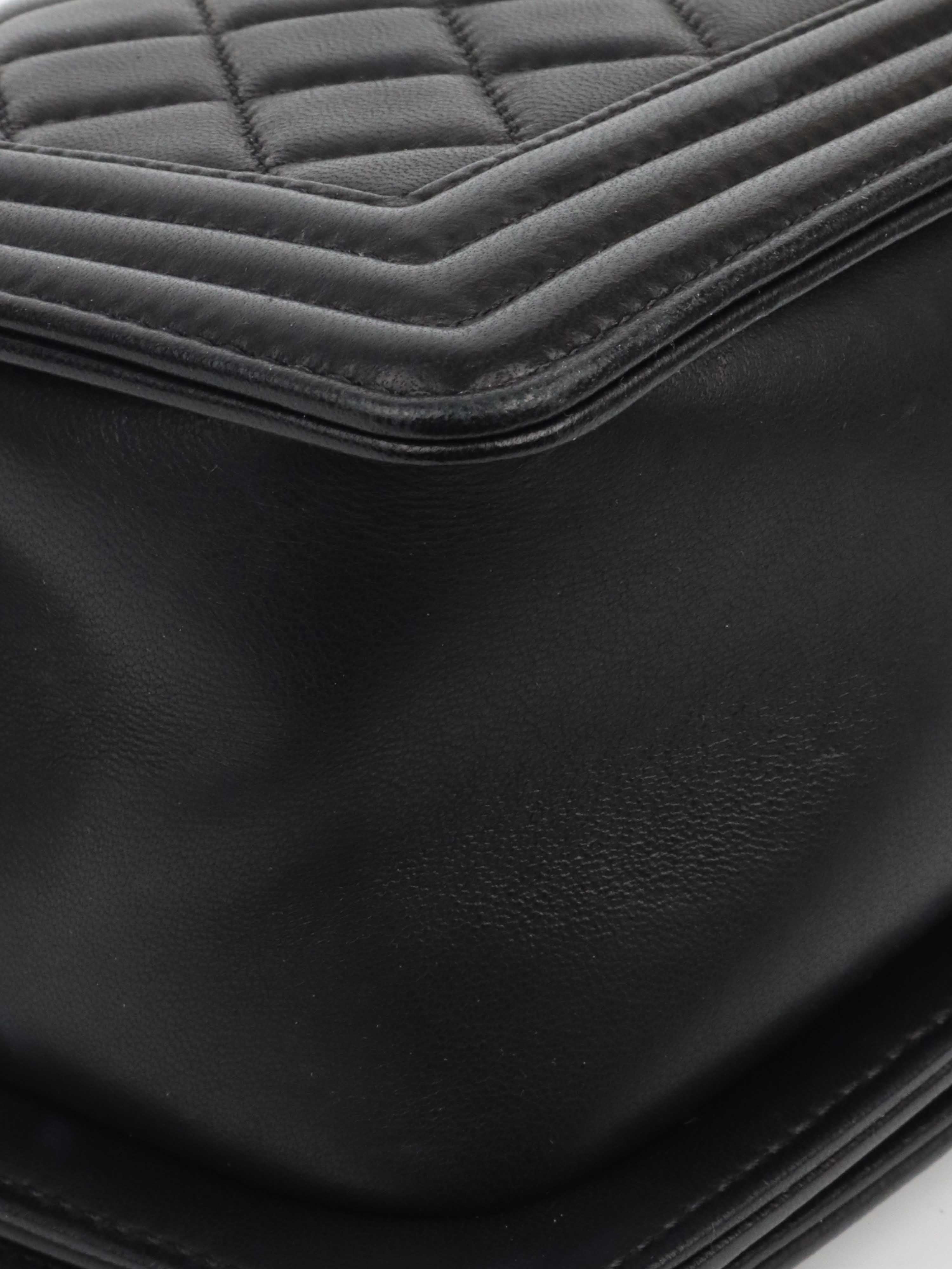Chanel Black Lambskin Medium Boy Bag with Ruthenium Finish Metal Hardware - Luxury Designer Handbag for Women, Perfect for Evening Events & Special Occasions