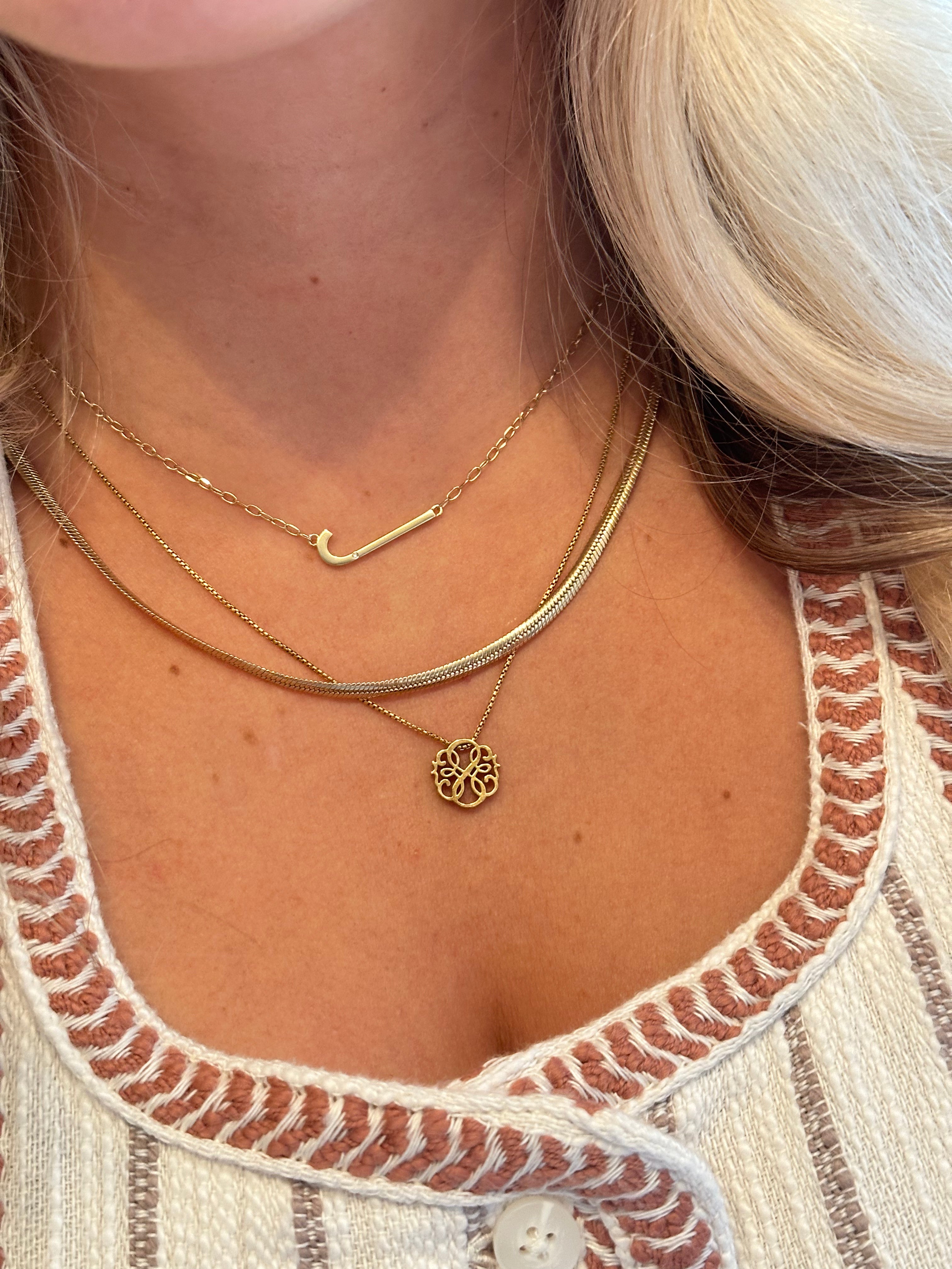 Initial J Precious Elongated Necklace - Elegant Gold Plated Letter Pendant for Women | Perfect for Gifts, Anniversaries & Everyday Wear