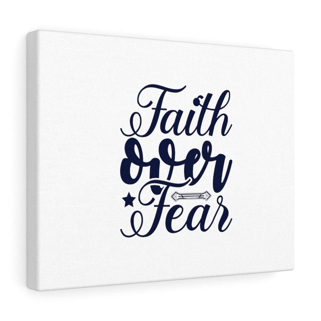 Faith Over Fear Bible Verse Wall Art - Christian Scripture Print with Star & Blue Design - Ready to Hang Home Decor for Bedroom, Living Room & Church