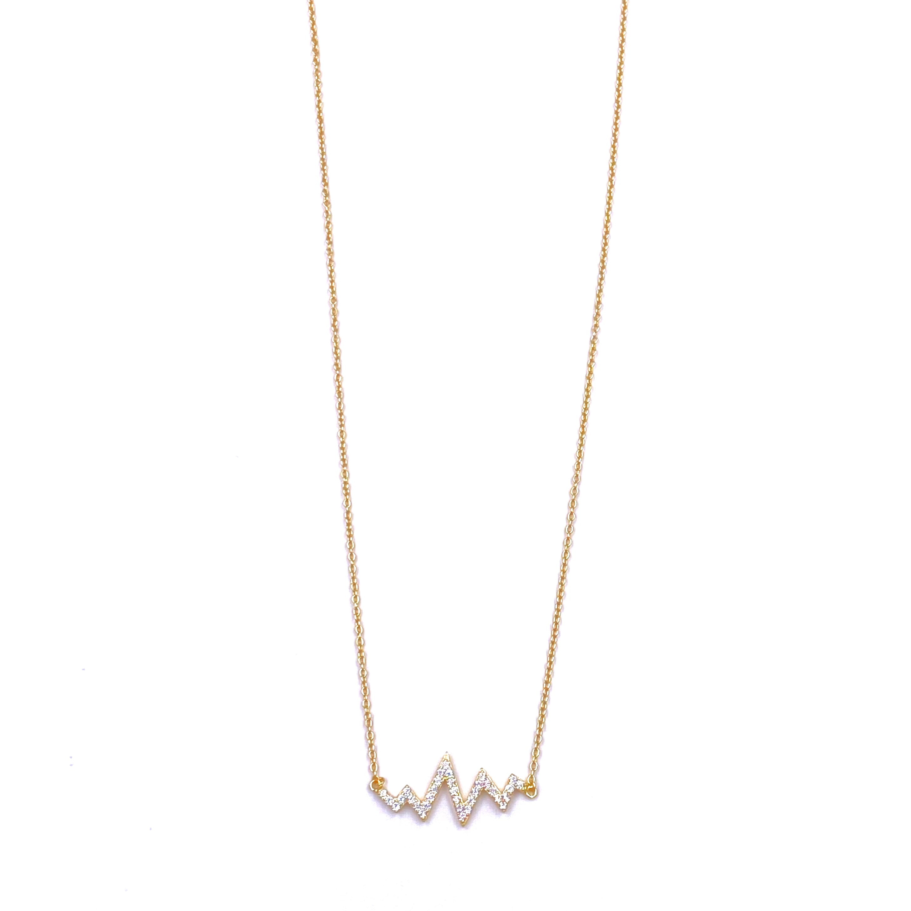 Ashley Gold Sterling Silver Gold Plated CZ Angle Design Necklace - Elegant Layering Jewelry for Women, Perfect for Parties, Weddings & Date Nights