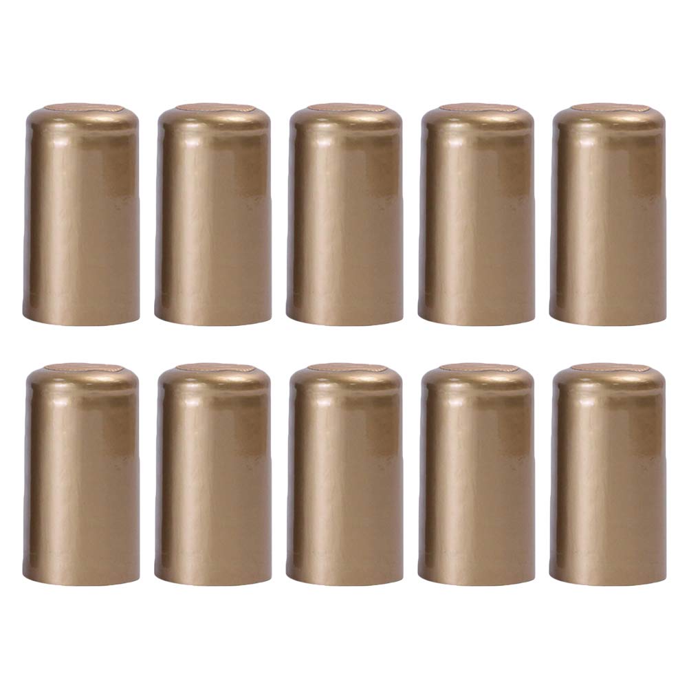 100pcs Wine Bottle Heat Shrink Capsules - Professional Red Wine Seals with Double Buccal Design in Golden Color | Perfect for Home Brewing, Wine Bottling & DIY Wine Gifts