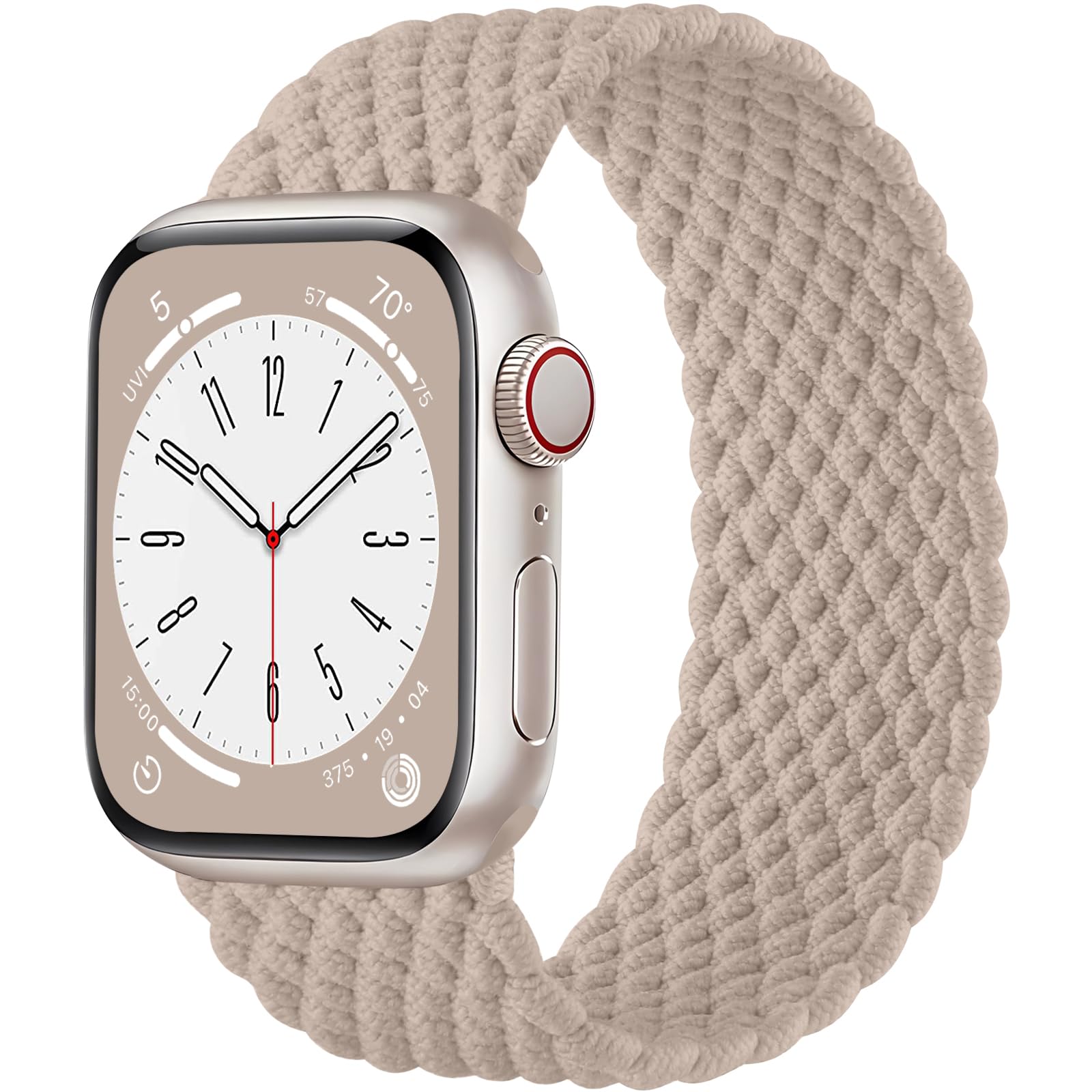 Braided Solo Loop Strap Compatible with Apple Watch 41mm 40mm 38mm - Adjustable Stretchy Elastic Sport Band for iWatch Series 9/8/7/6/5/4/3/2/1/SE/Ultra - Comfortable Lightweight Wristband for Men & Women - Perfect for Workouts, Running & Everyday Wear