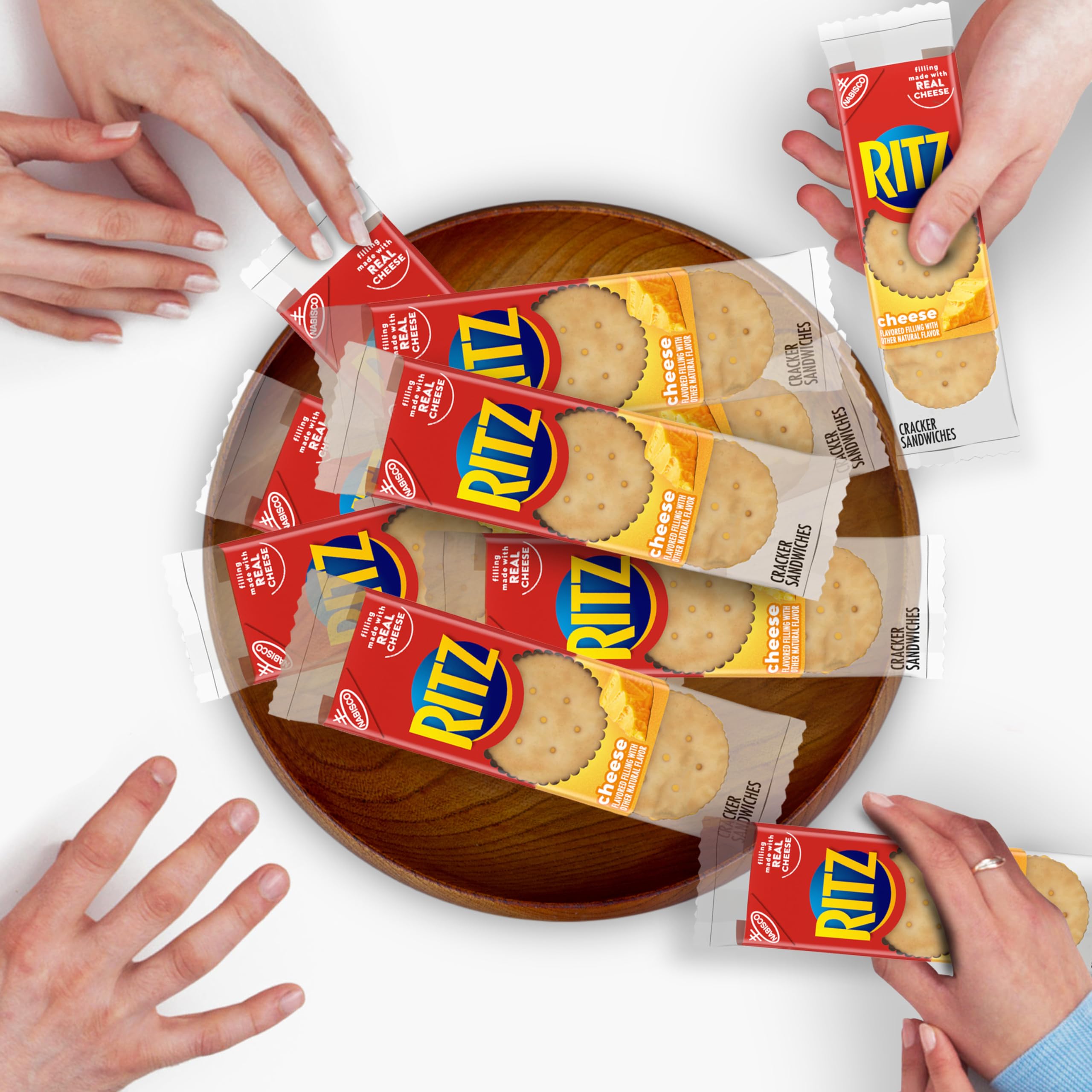 RITZ Cheese Sandwich Crackers - 112 Individually Wrapped Snack Packs (14 Boxes, 6 Crackers Each) - Perfect for School Lunches, Office Snacks & On-the-Go Treats