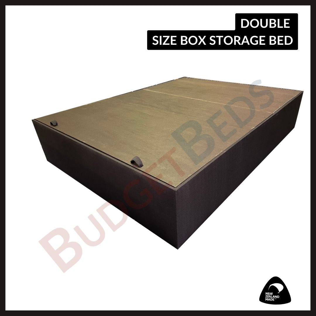 Premium Quality NZ Made Double Storage Bed Base with Hinges - Space-Saving Bedroom Furniture for Small Apartments & Dorm Rooms