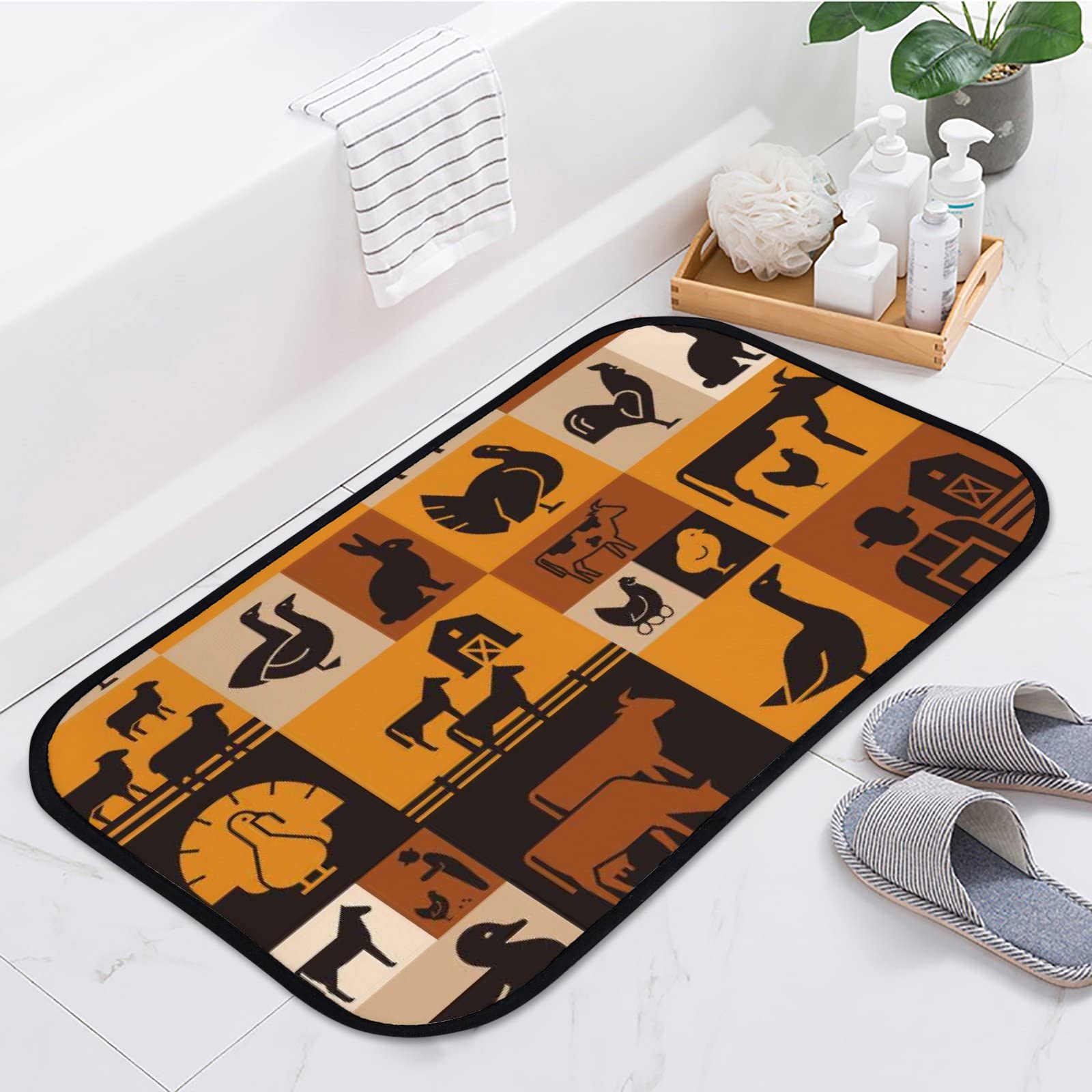 Soft Foam Area Rugs with Farm Animal Designs - Washable Non-Slip Kitchen & Bath Mats for Home Decor - Indoor/Outdoor Use (31x20 Inches) - Perfect for Kids' Rooms, Nursery, Playrooms & Pet Areas