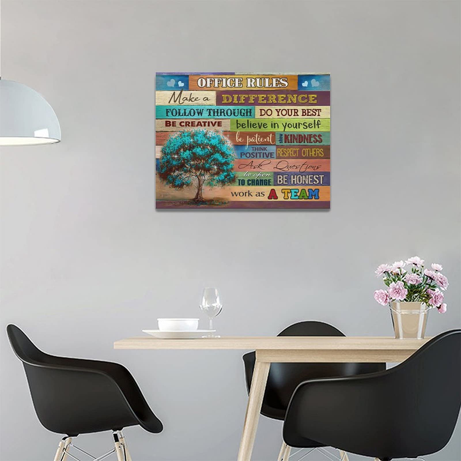 CITARI Teamwork Motivational Framed Canvas Wall Art - Inspirational Office Decor with Work As A Team Quote - Perfect for Modern Workspaces & Home Offices
