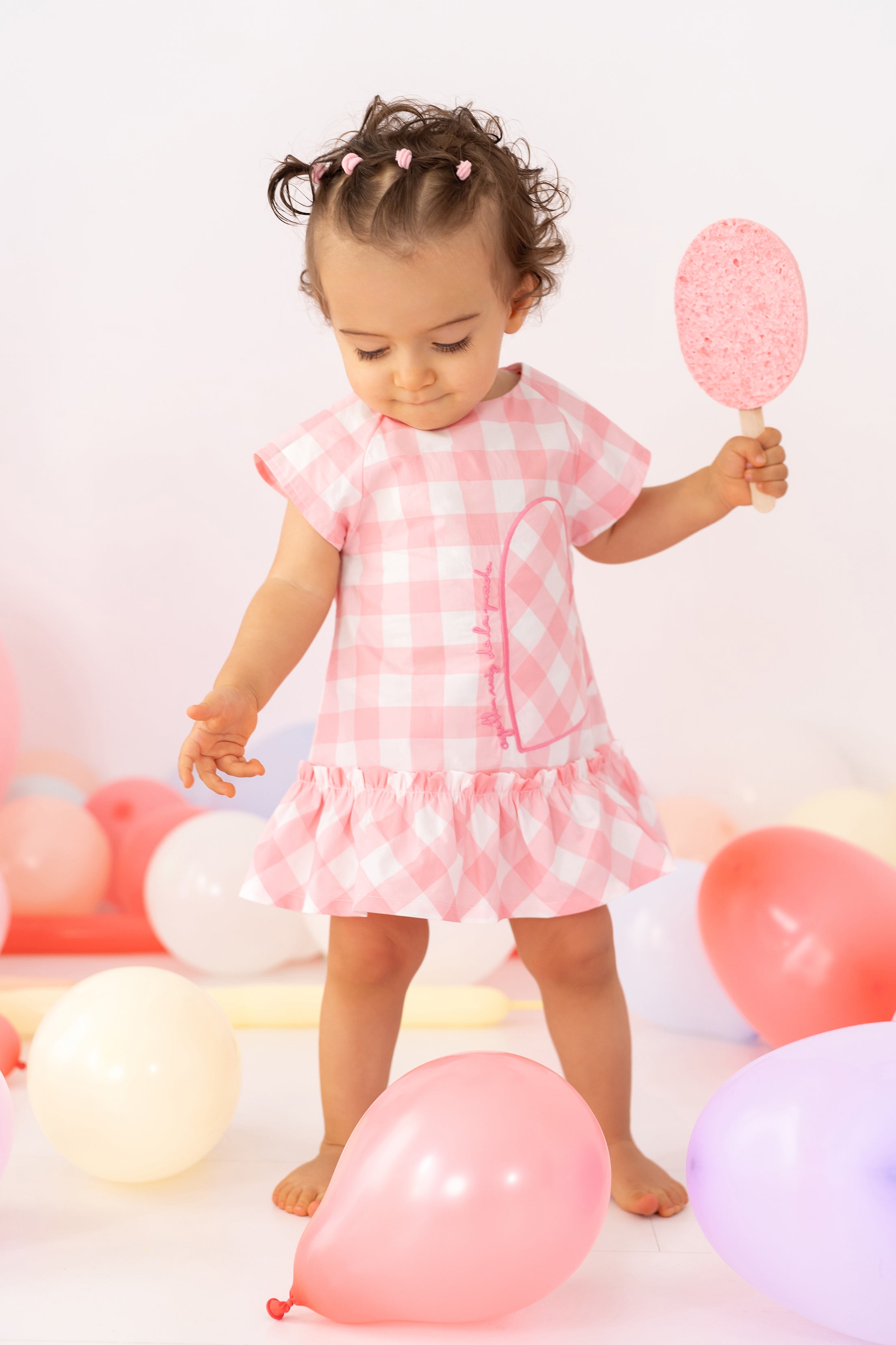 Talulah Pink Gingham Dress for Women - Summer Floral Print A-Line Sundress | Perfect for Beach, Picnic & Casual Outings
