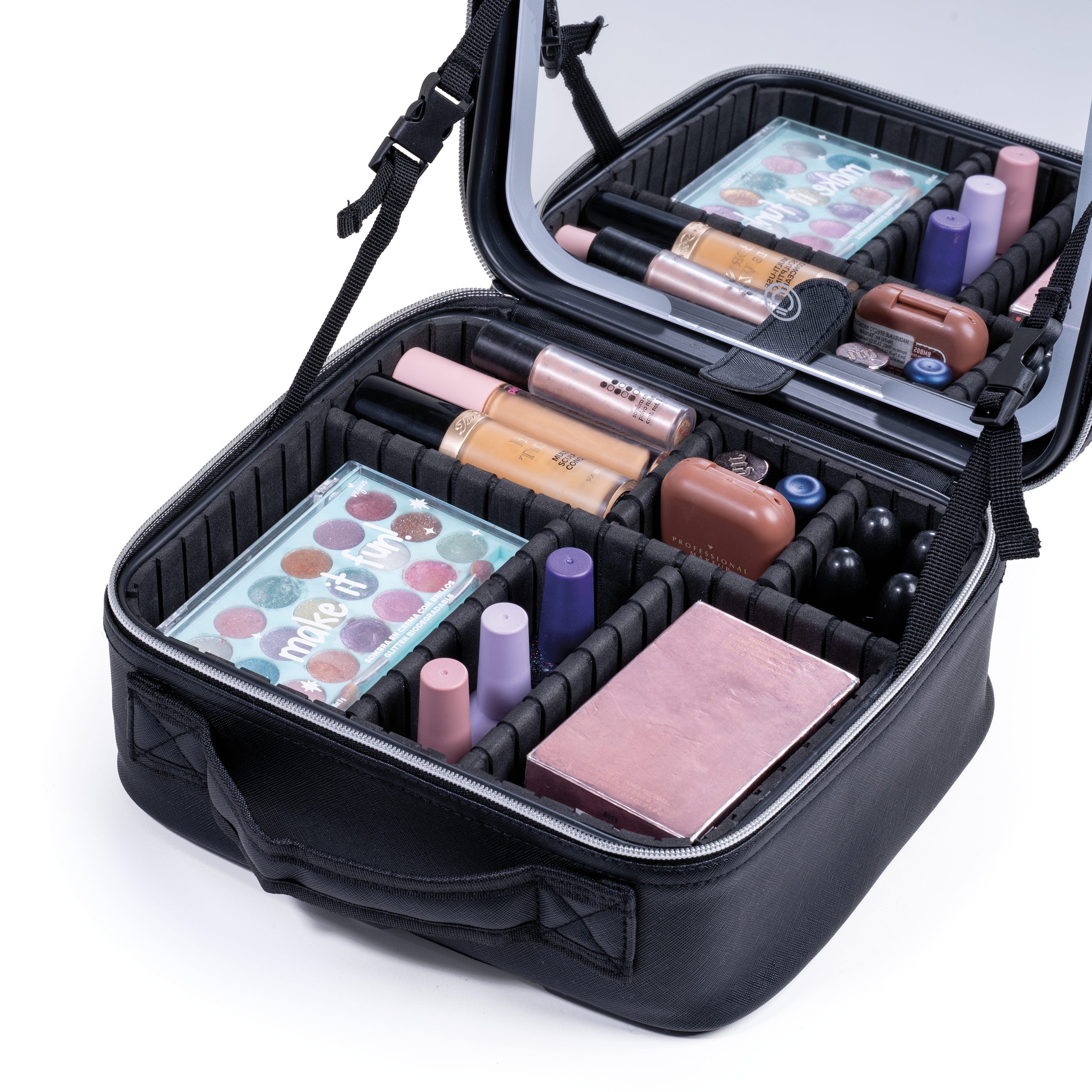 Professional LED Makeup Case with Mirror - Portable Vanity Organizer for Travel & Home Use | Perfect for Makeup Artists & Beauty Enthusiasts