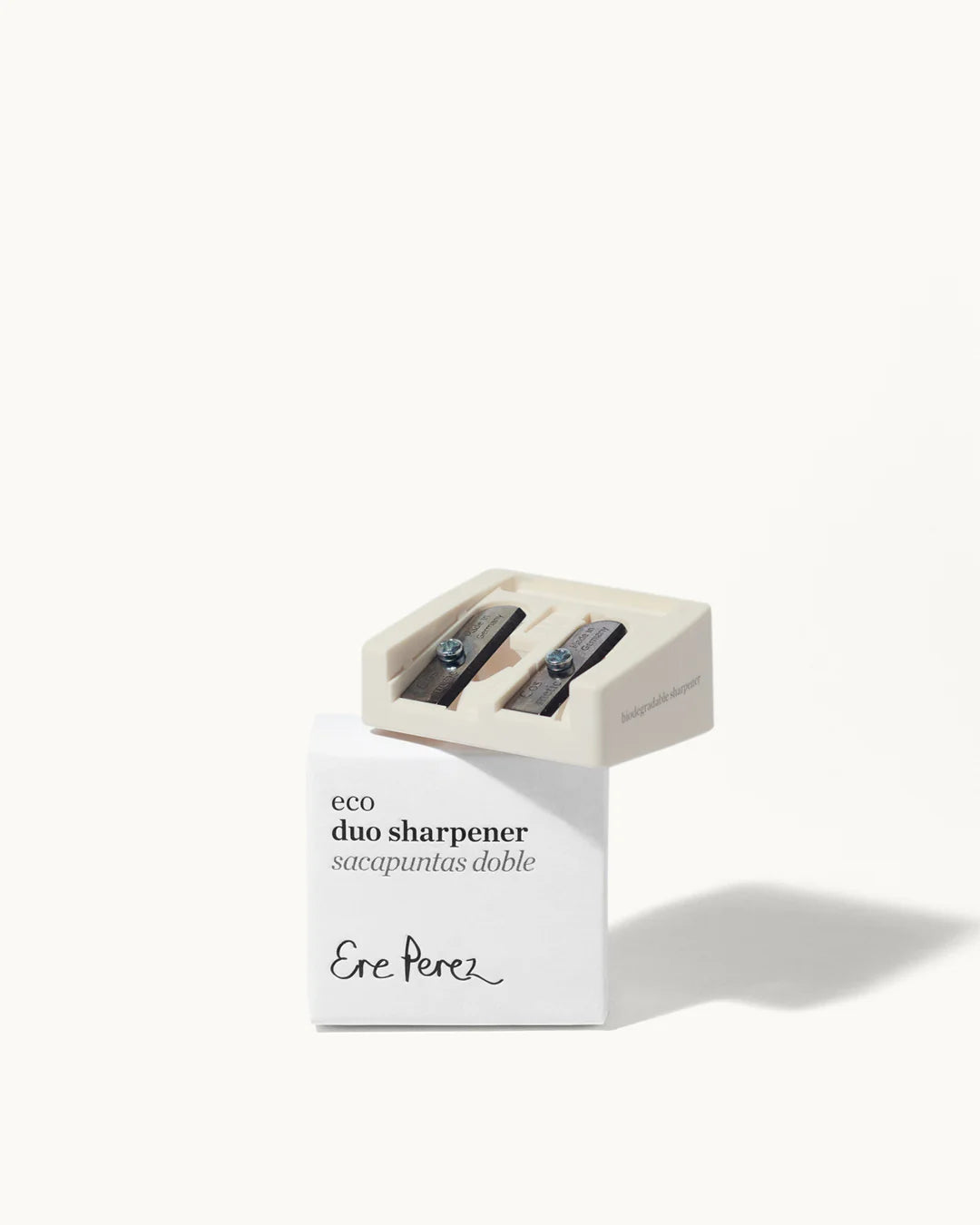 Ere Perez Eco-Friendly Dual Pencil Sharpener for Makeup & Art - Perfect for Eyebrow Pencils, Eyeliner, and Colored Pencils at Home or On-the-Go