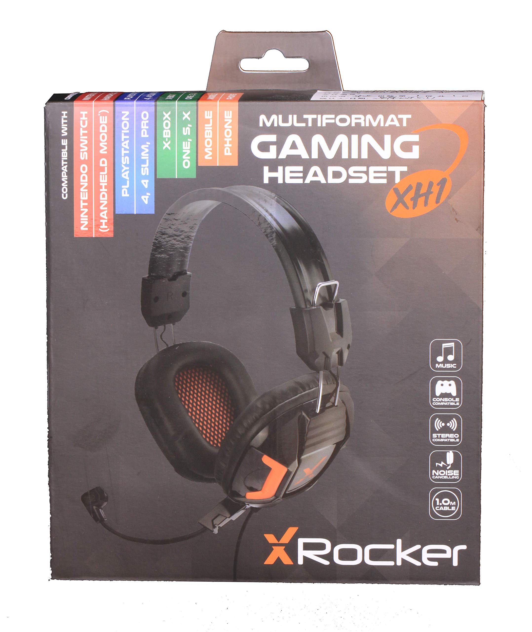 X Rocker Pro Gaming Headset with Noise-Canceling Mic - Over-Ear Stereo Headphones for PC, PS5, Xbox & Streaming - Black/Orange - Perfect for Esports, Live Streaming & Late-Night Gaming Sessions