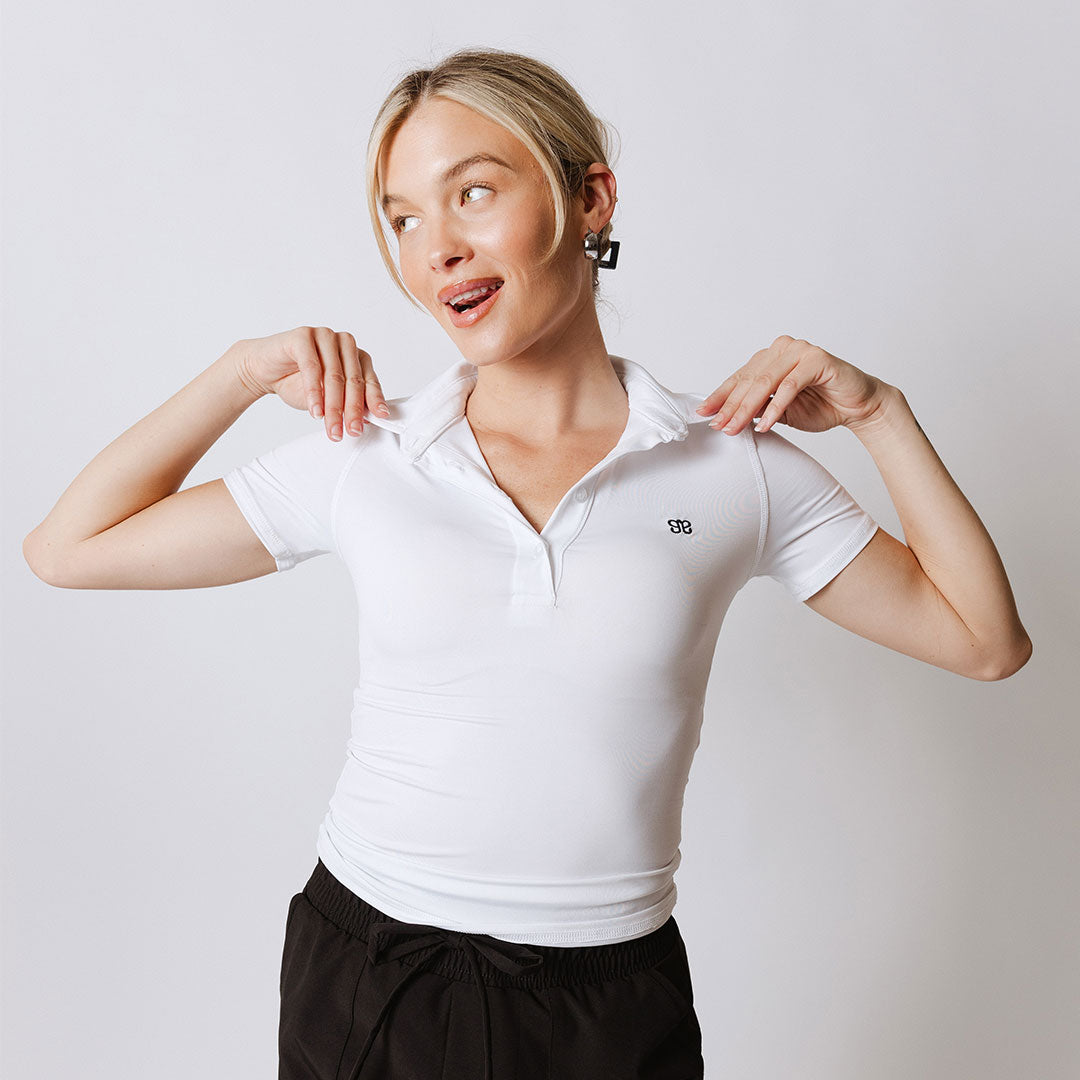 Girl's White Polo Shirt - Comfortable & Stylish Cotton Top for School, Sports & Casual Wear